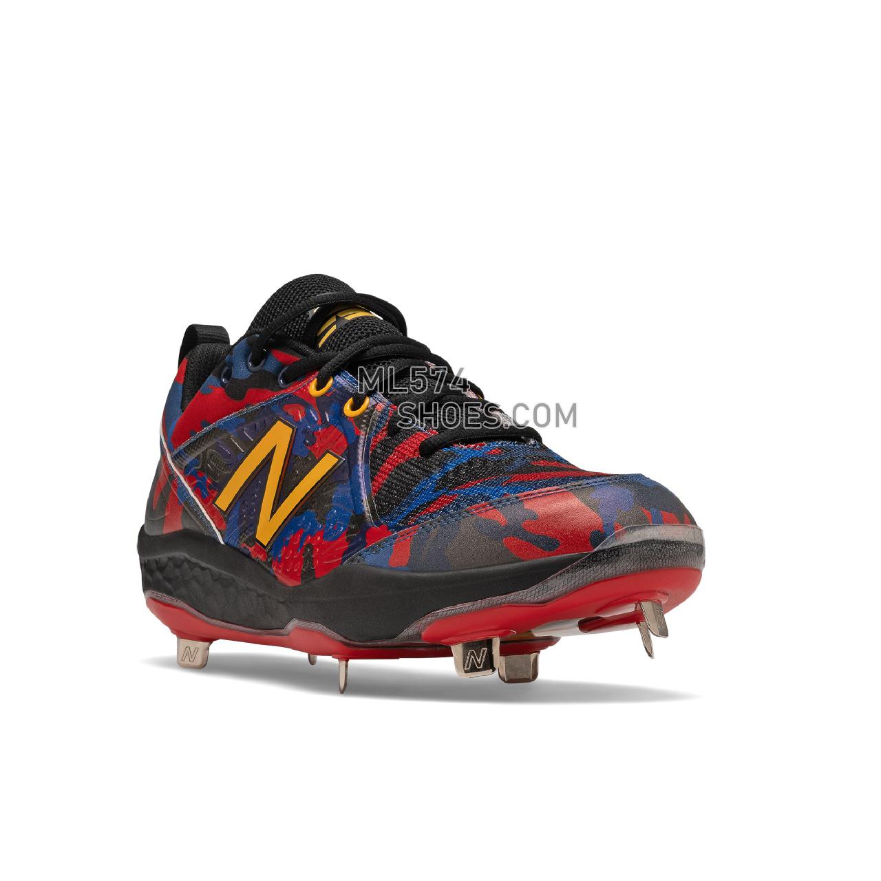 New Balance Fresh Foam 3000v5 Armed Forces Day - Men's Mid-Cut Baseball Cleats - Black with Team Red - L3000MD5