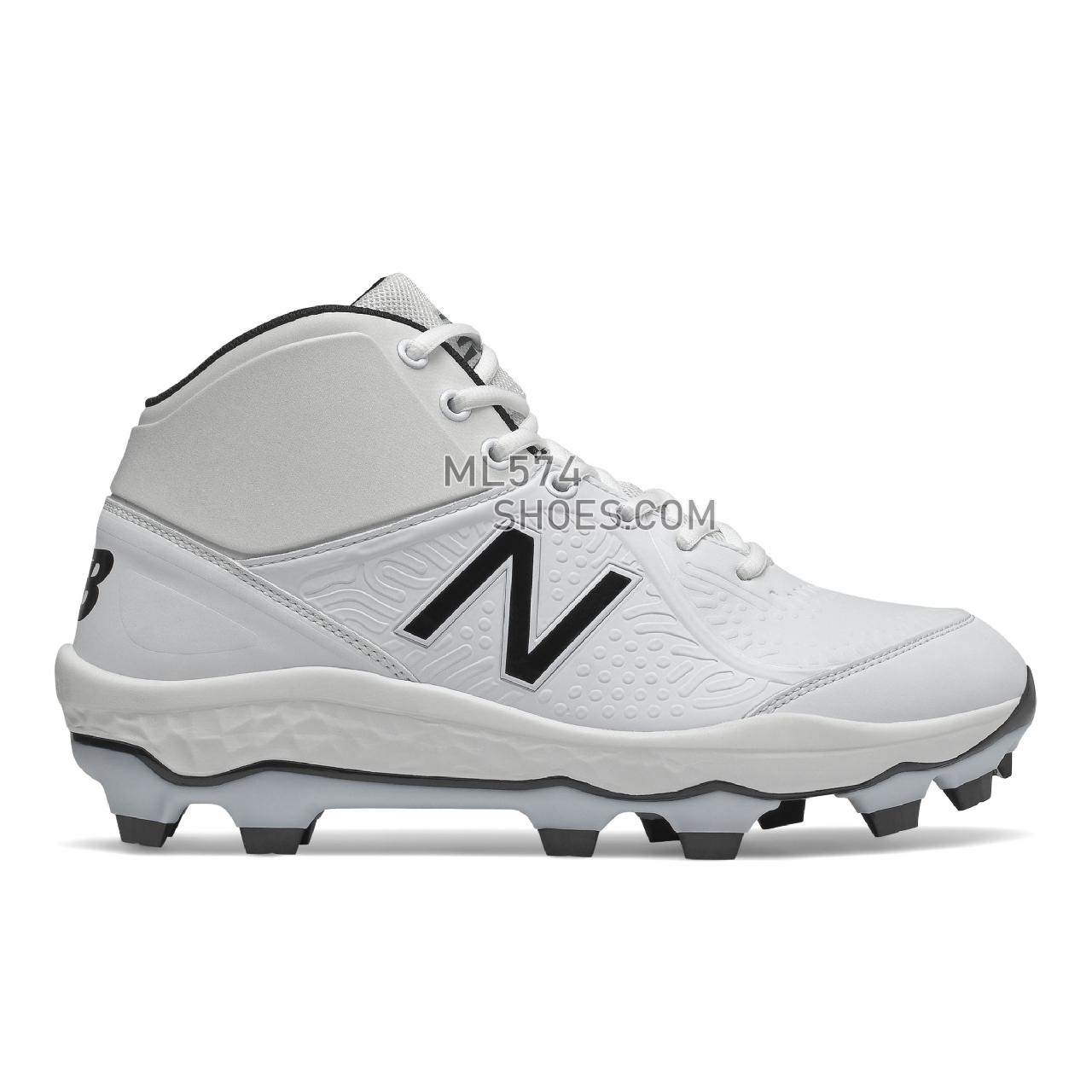 New Balance Fresh Foam 3000v5 Mid-Cut TPU - Men's Mid-Cut Baseball Cleats - White - PM3000W5