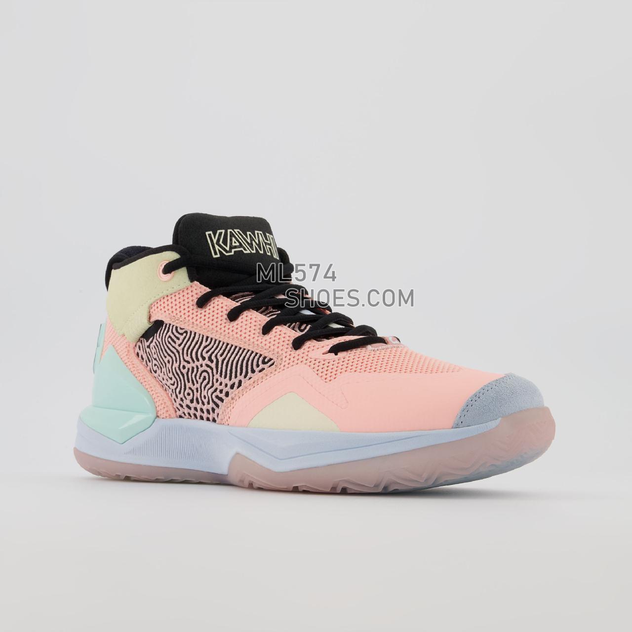 New Balance KAWHI - Men's Basketball - Cloud Pink with Uv Glo and White Mint - BBKLSES1