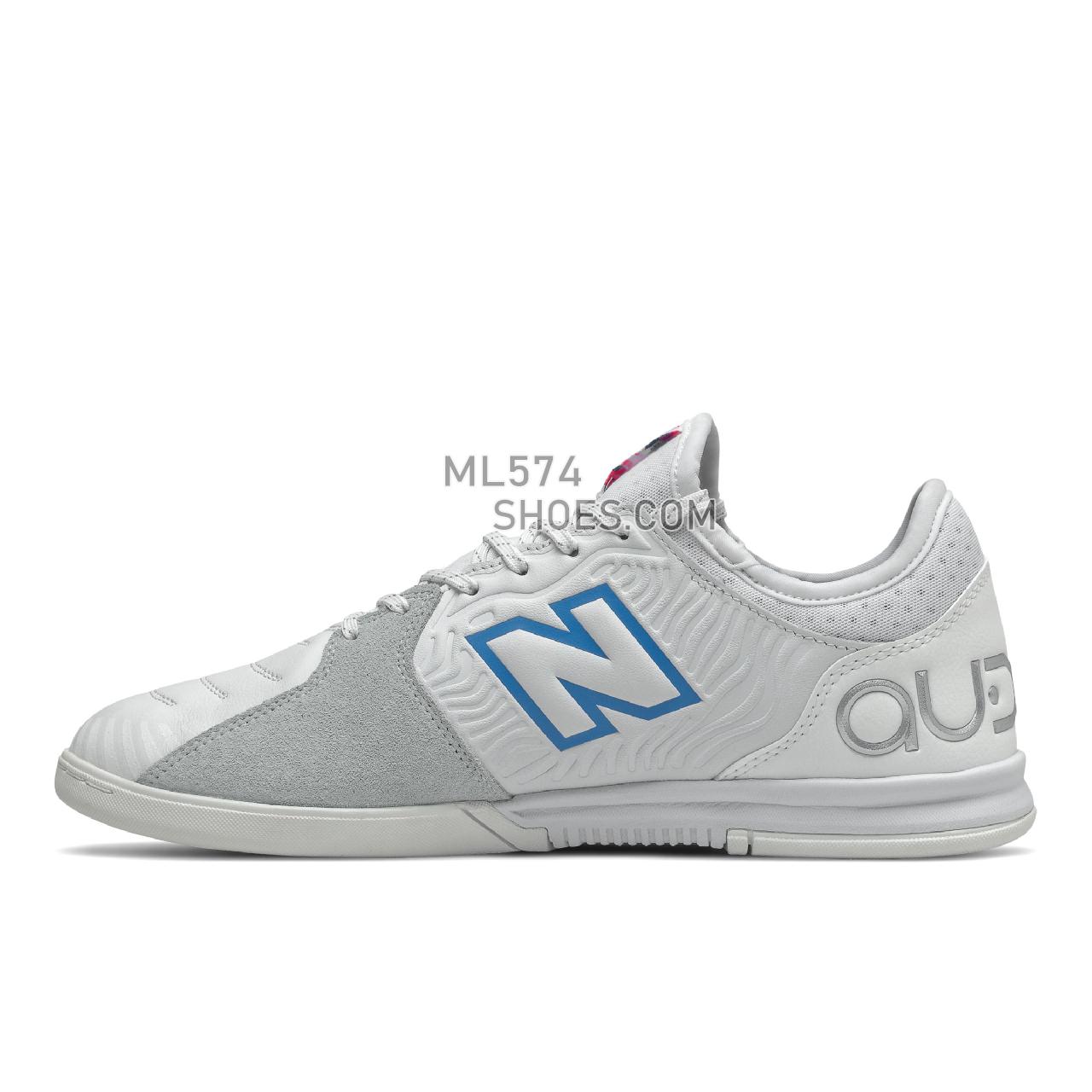 New Balance audazo V5+ Pro IN - Men's Turf FootBall Boots - White with Helium and Pink Glo - MSA1IW55