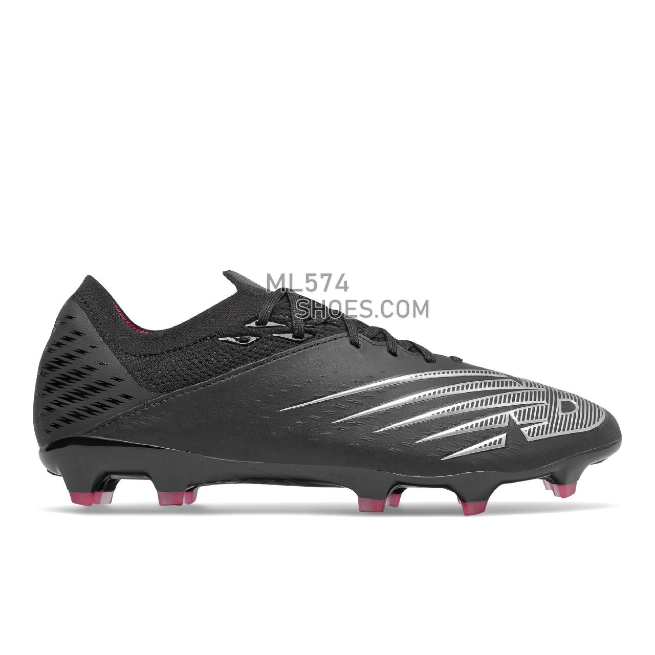 New Balance Furon V6+ Leather FG - Men's Soccer - Black with Alpha Pink - MSFKFB65