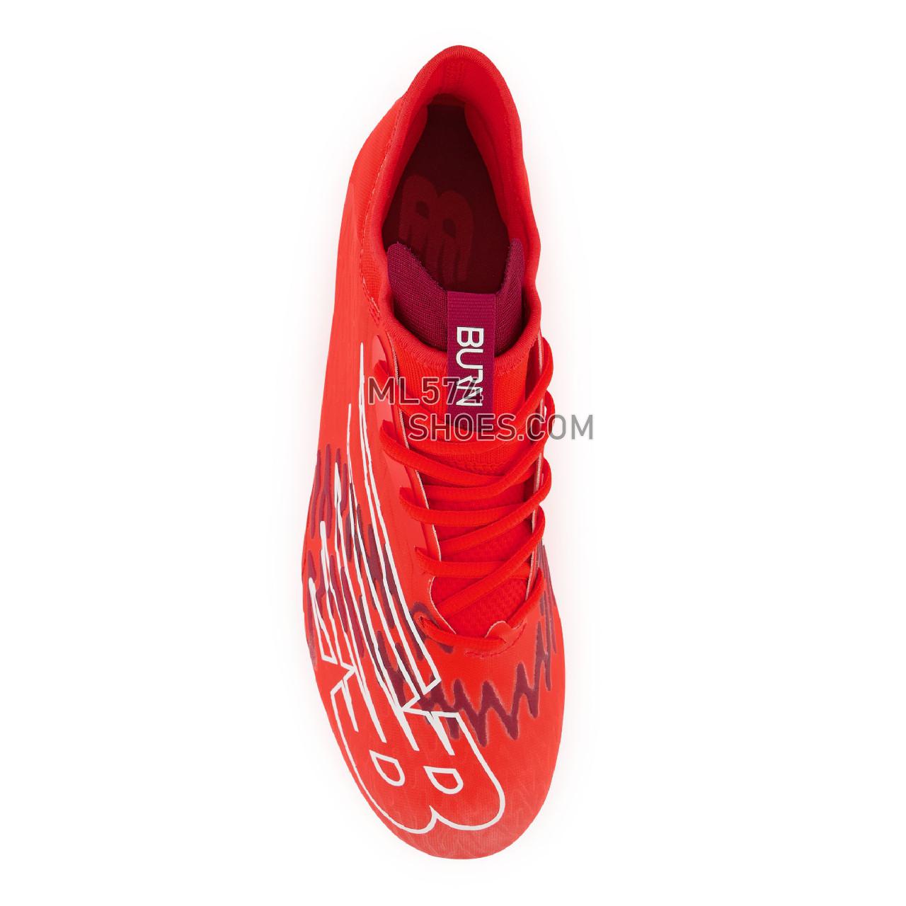 New Balance BurnX3 - Unisex Men's Women's Turf And Lacrosse Cleats - Red with Flame - BURNXLR3