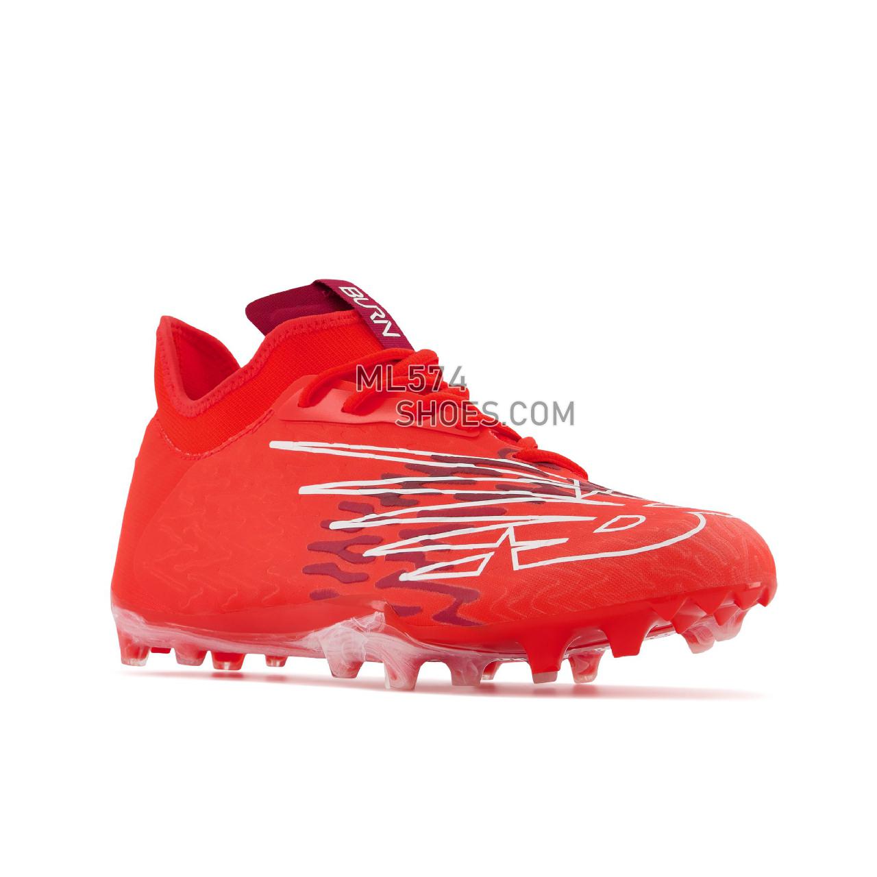 New Balance BurnX3 - Unisex Men's Women's Turf And Lacrosse Cleats - Red with Flame - BURNXLR3