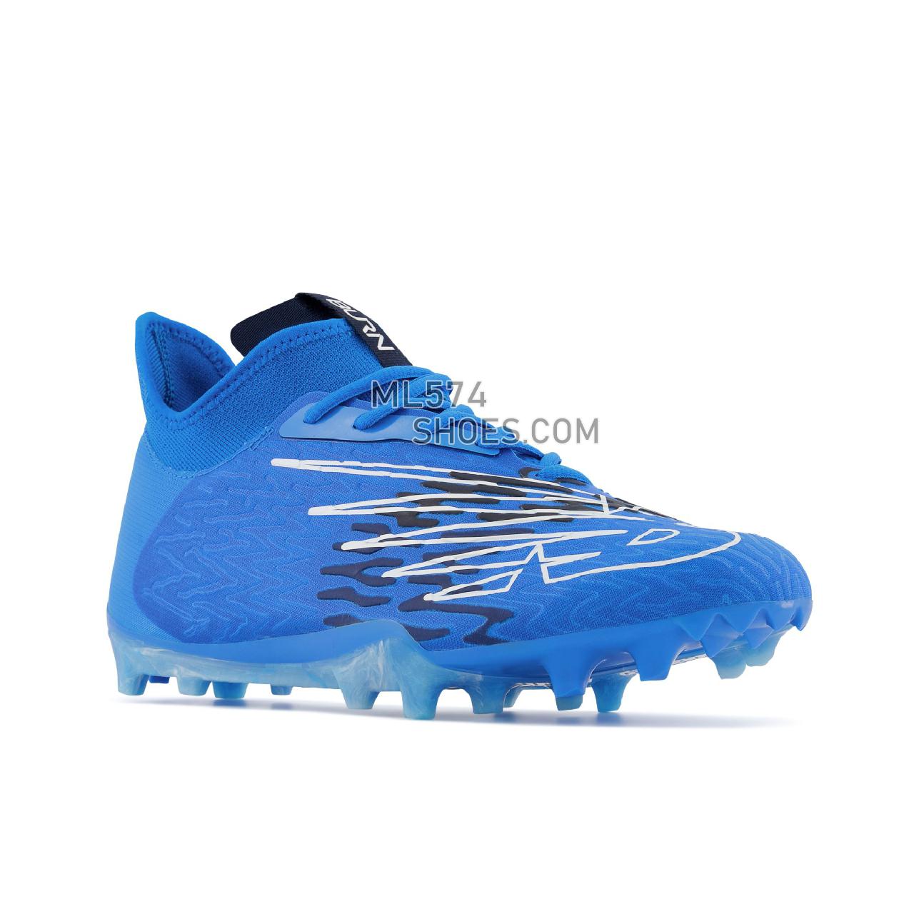 New Balance BurnX3 - Unisex Men's Women's Turf And Lacrosse Cleats - Blue with White - BURNXLN3