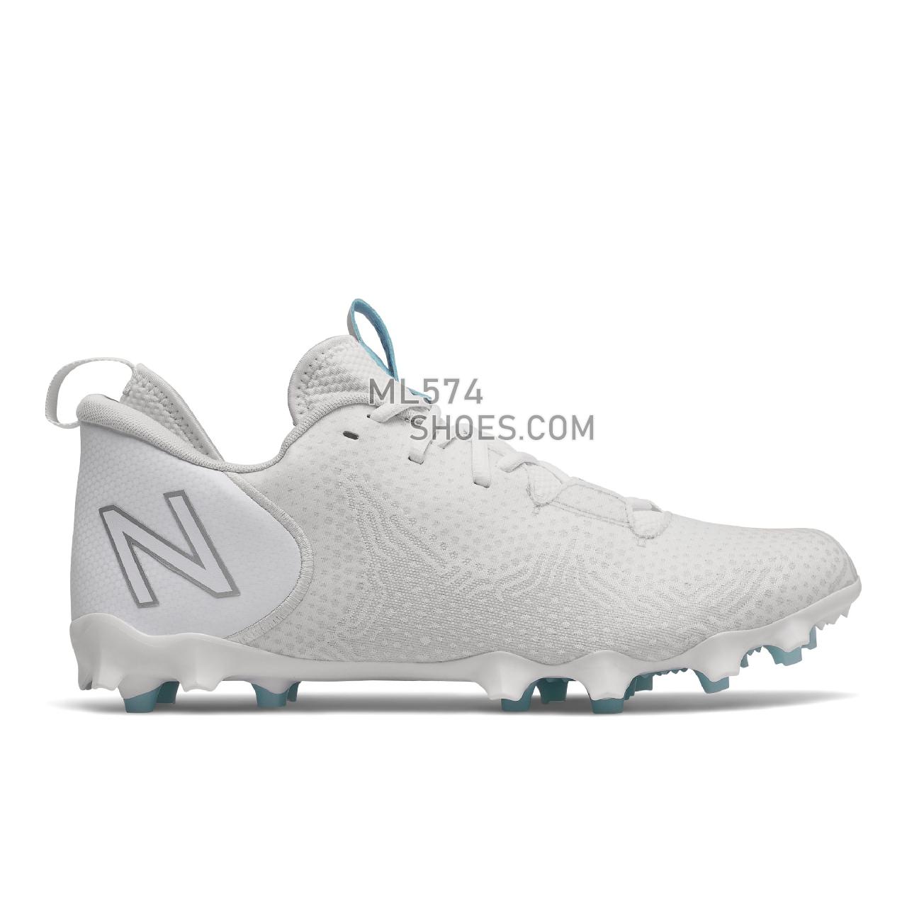 New Balance FreezeLX v3 Low - Men's Turf And Lacrosse Cleats - White with Grey - FREEZLW3