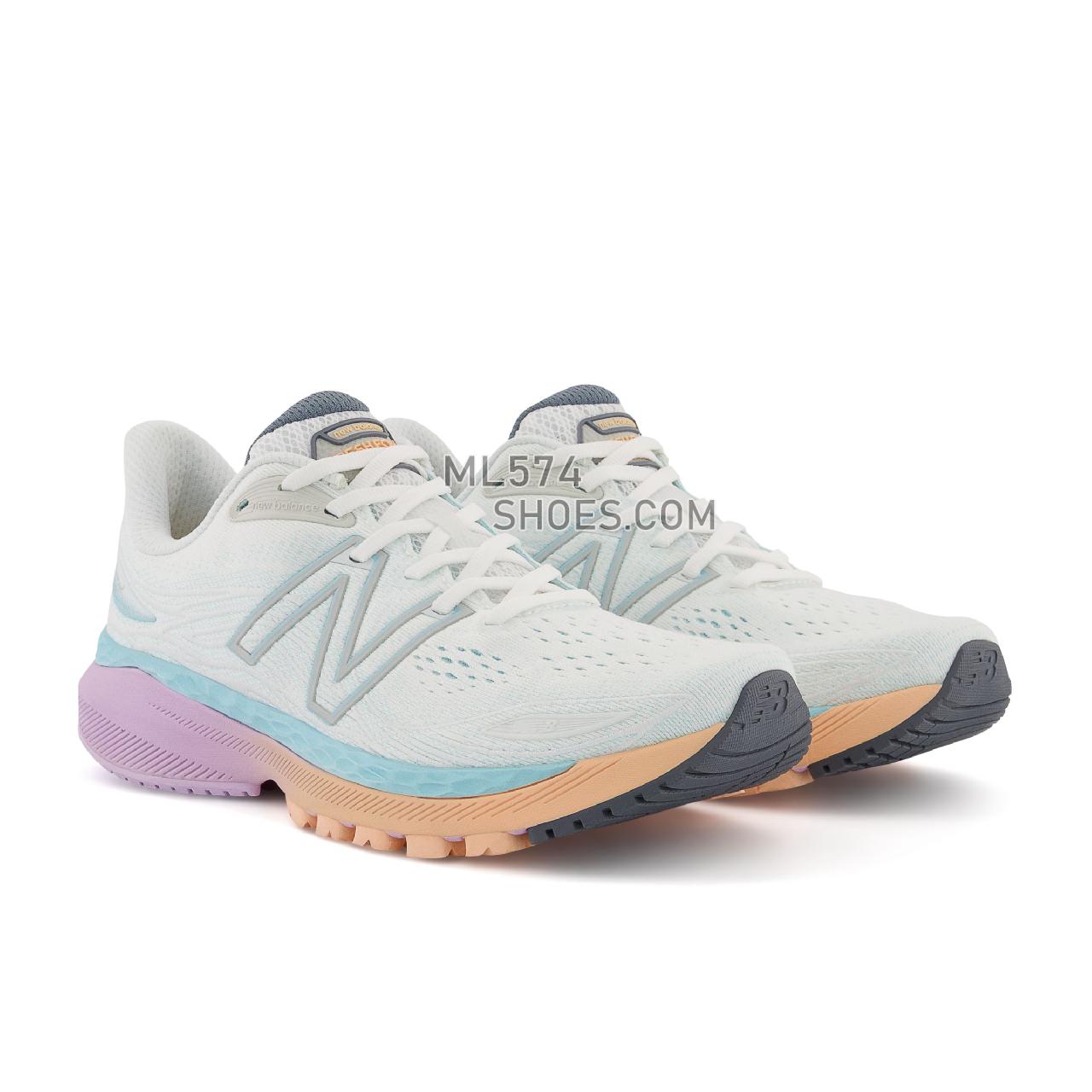 New Balance Fresh Foam X 860v12 - Women's Stability Running - White with Blue Chill - W860W12