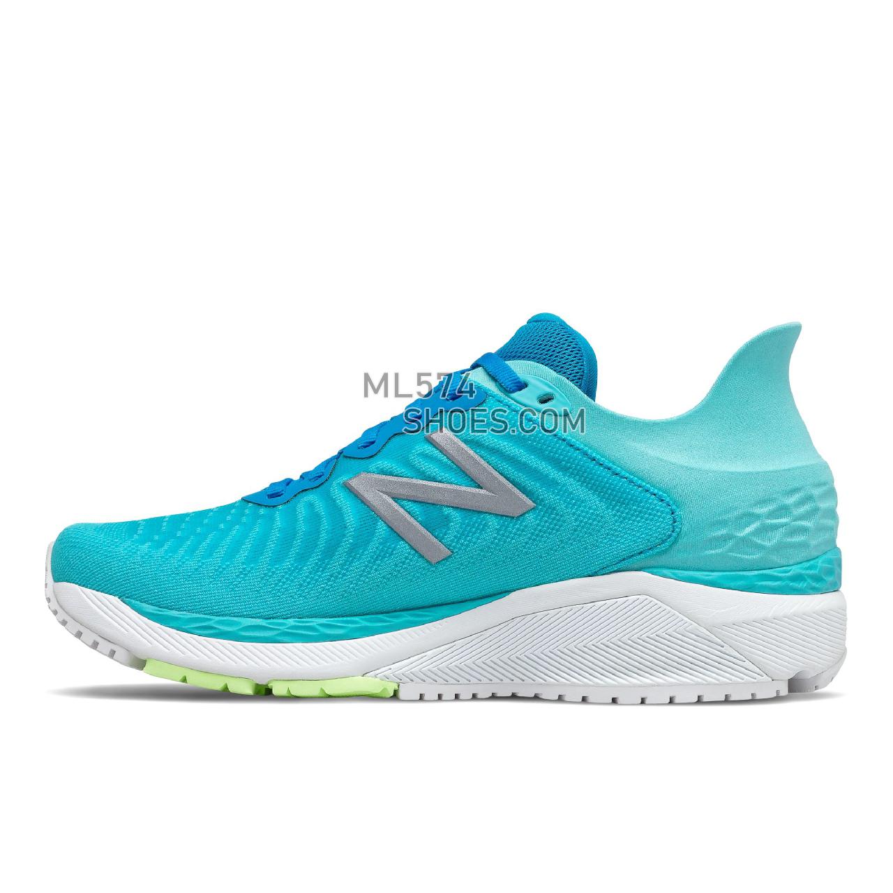 New Balance Fresh Foam 860v11 - Women's Stability Running - Virtual Sky with Bleached Lime Glo - W860L11