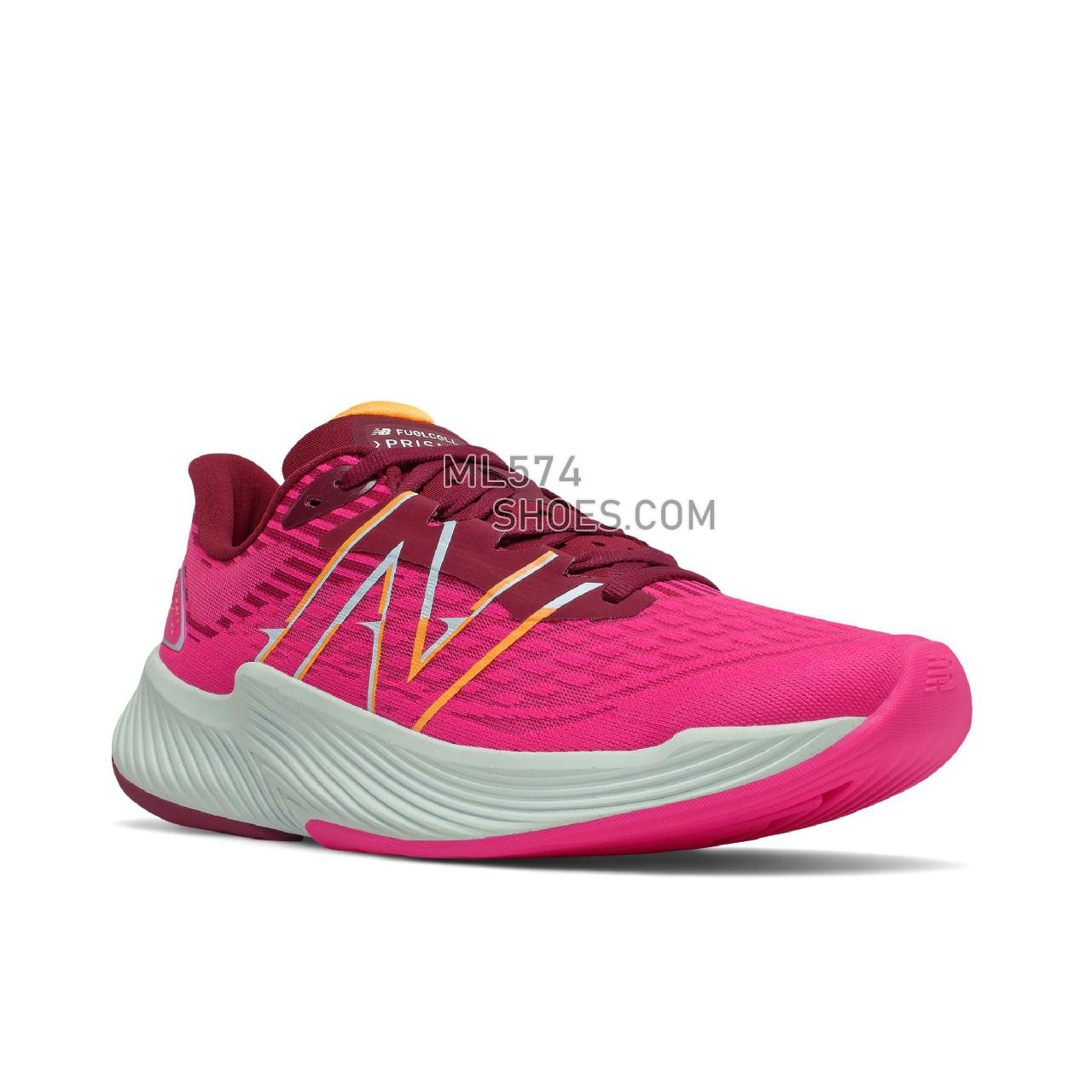 New Balance FuelCell Prism v2 - Women's Stability Running - Pink Glo with Garnet - WFCPZLP2