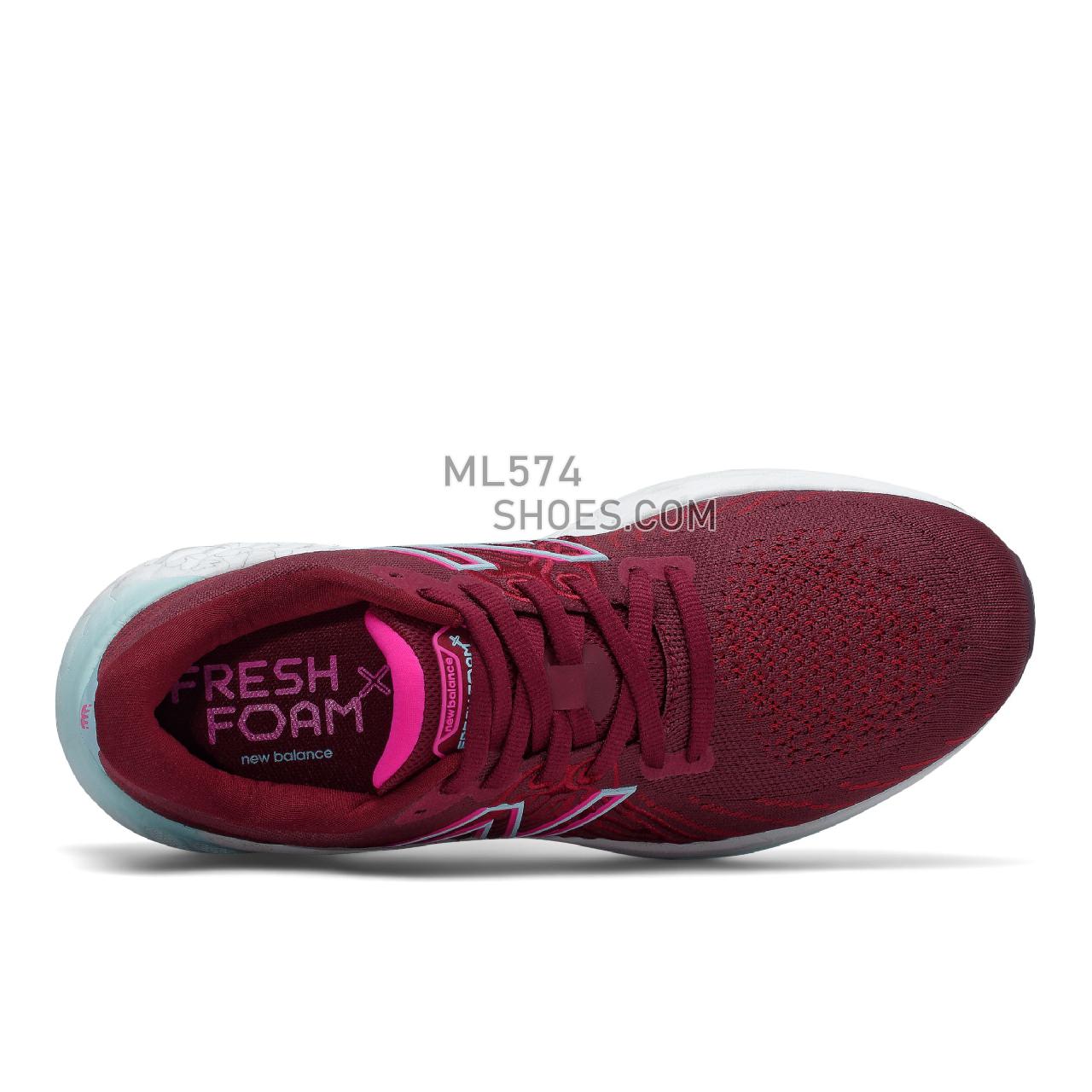 New Balance Fresh Foam X Vongo v5 - Women's Stability Running - Garnet with Pink Glo - WVNGOGP5