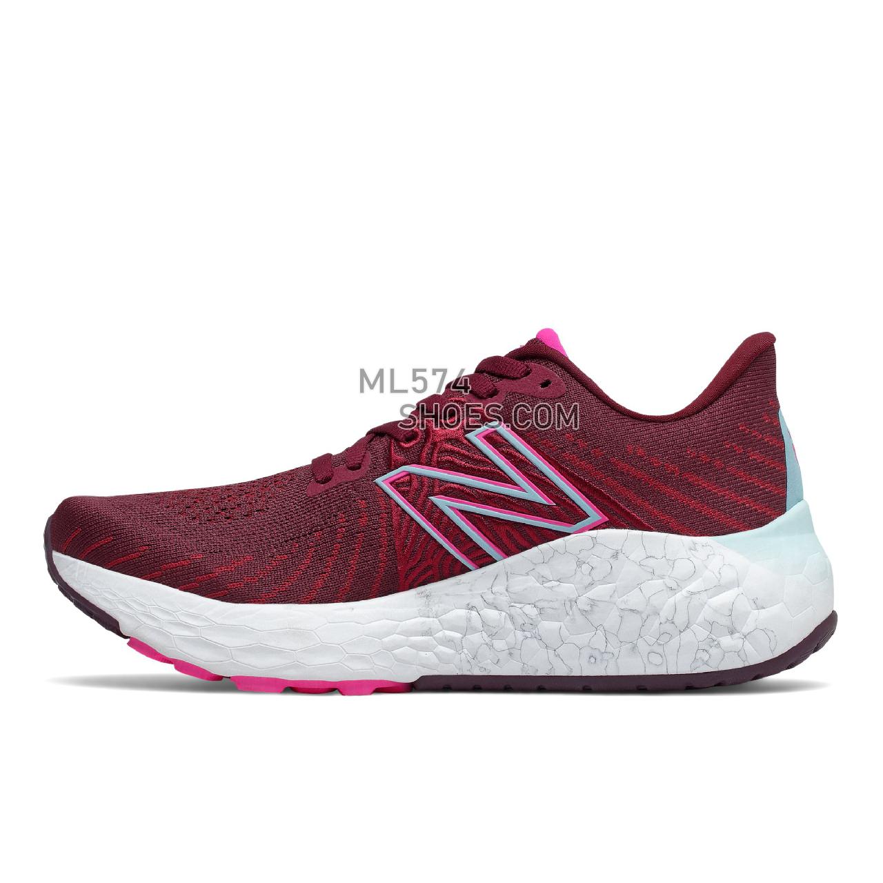 New Balance Fresh Foam X Vongo v5 - Women's Stability Running - Garnet with Pink Glo - WVNGOGP5