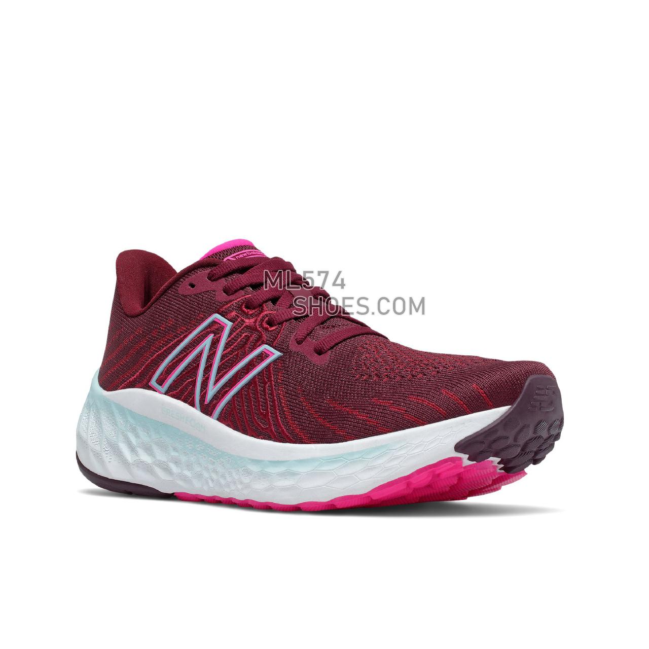 New Balance Fresh Foam X Vongo v5 - Women's Stability Running - Garnet with Pink Glo - WVNGOGP5