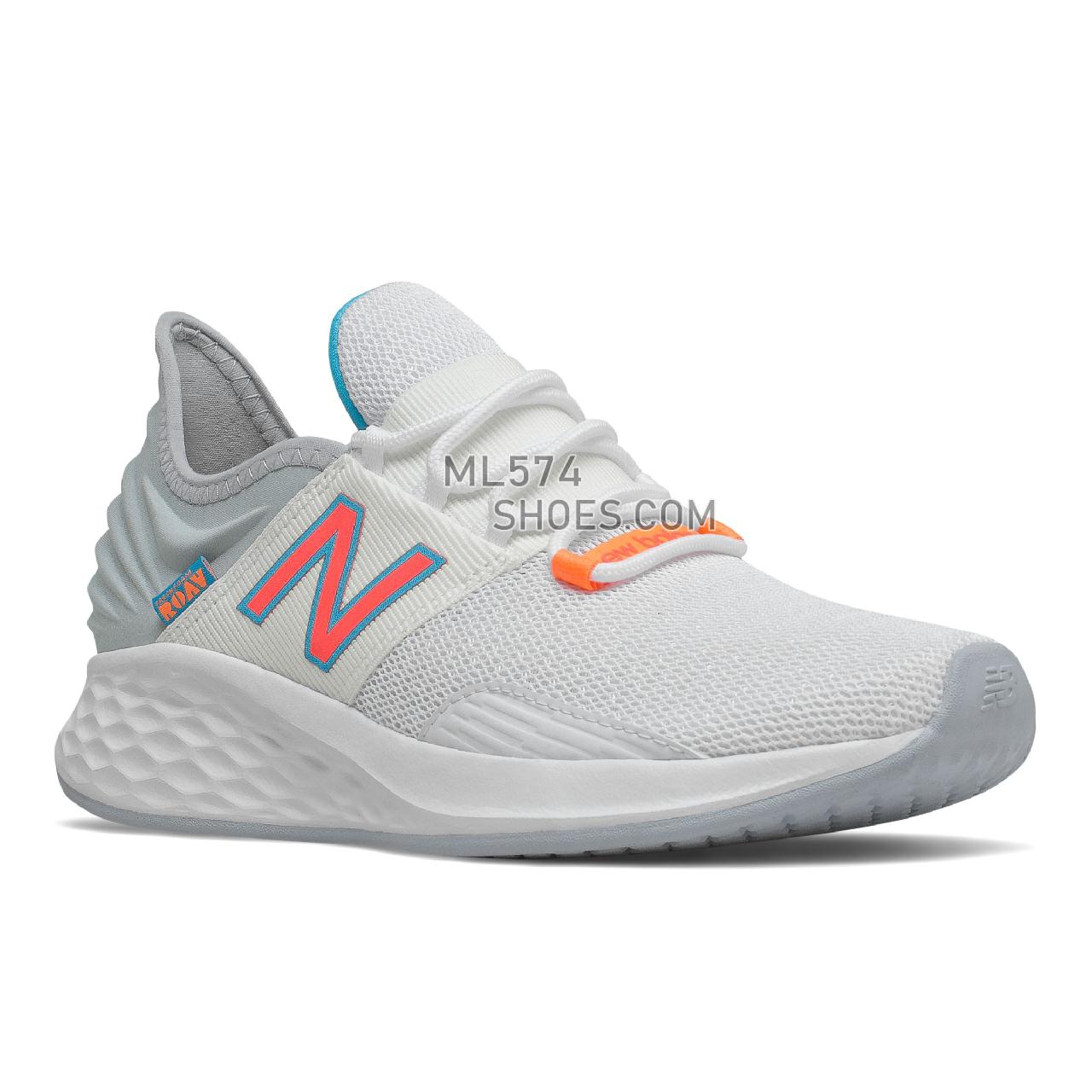 New Balance Fresh Foam Roav - Women's Neutral Running - White with Vivid Coral and Light Cyclone - WROAVCH