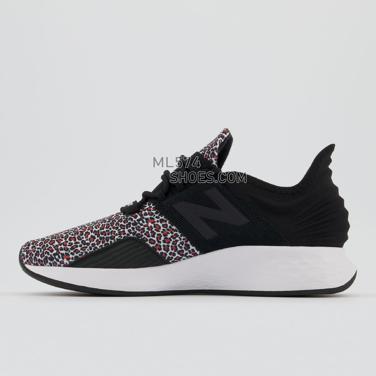 New Balance Fresh Foam Roav - Women's Neutral Running - Black with Vivid Coral and White - WROAVBV