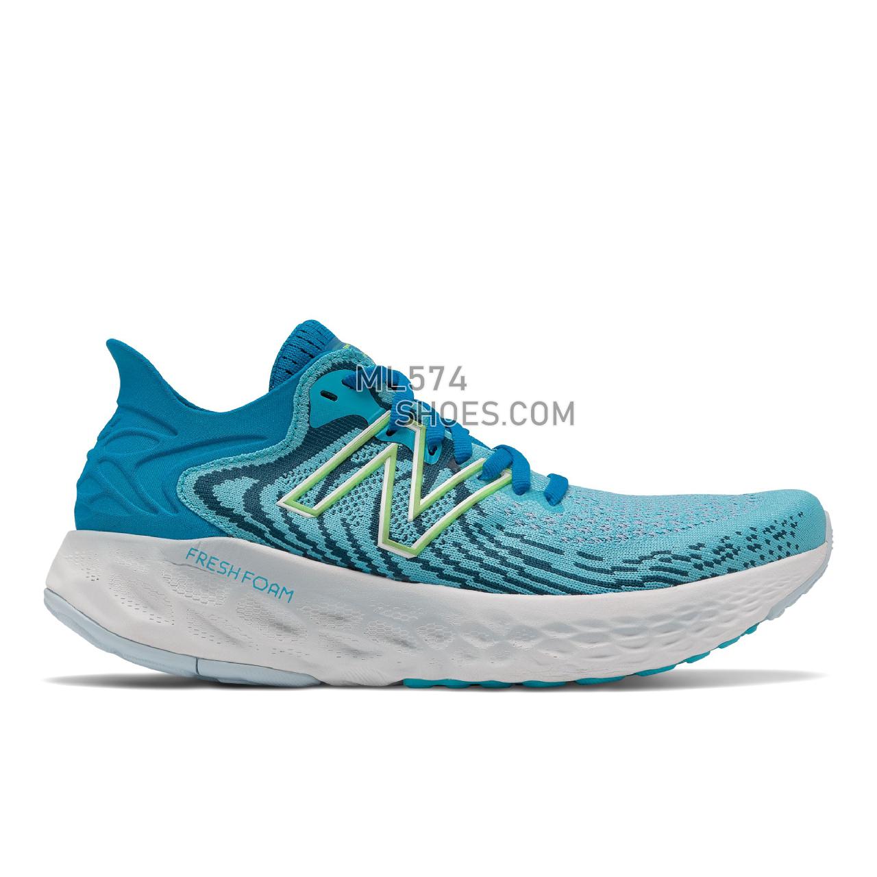 New Balance Fresh Foam 1080v11 - Women's Neutral Running - Virtual Sky with Bleached Lime Glo - W1080S11