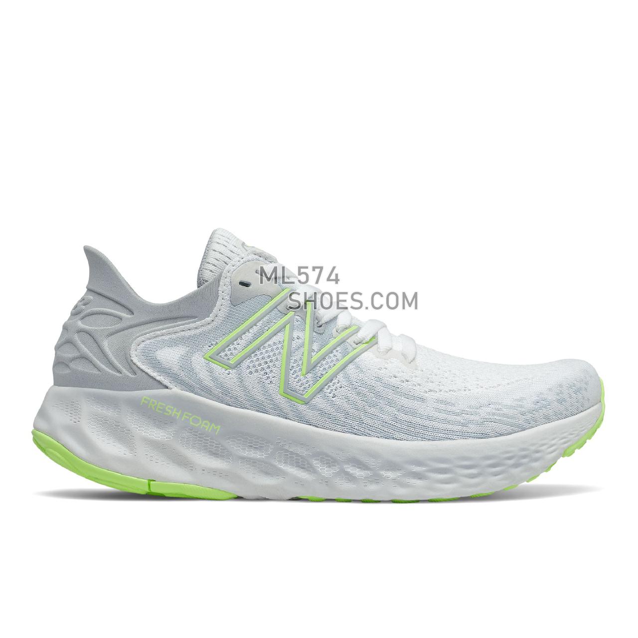 New Balance Fresh Foam 1080v11 - Women's Neutral Running - White with Bleached Lime Glo - W1080Y11