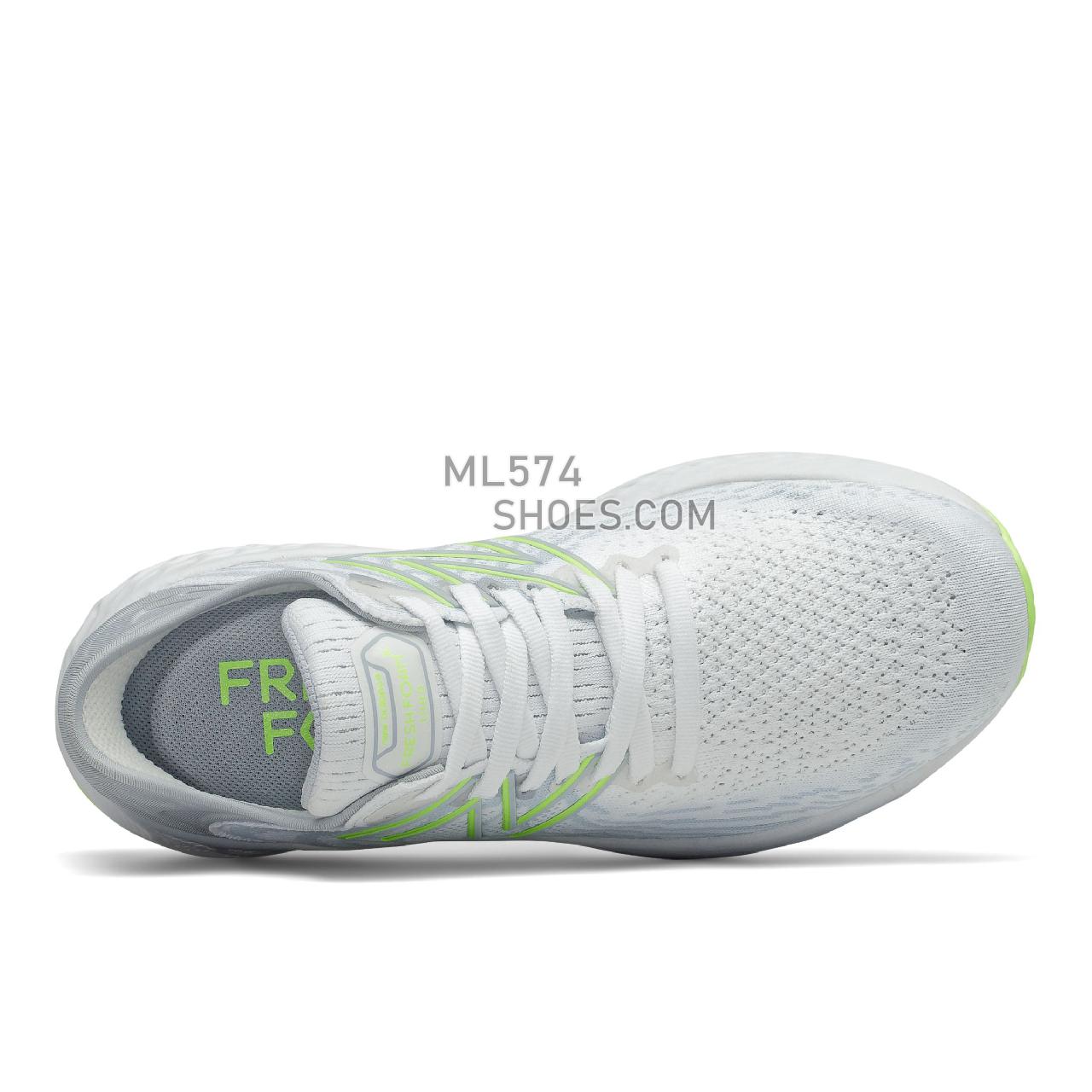 New Balance Fresh Foam 1080v11 - Women's Neutral Running - White with Bleached Lime Glo - W1080Y11