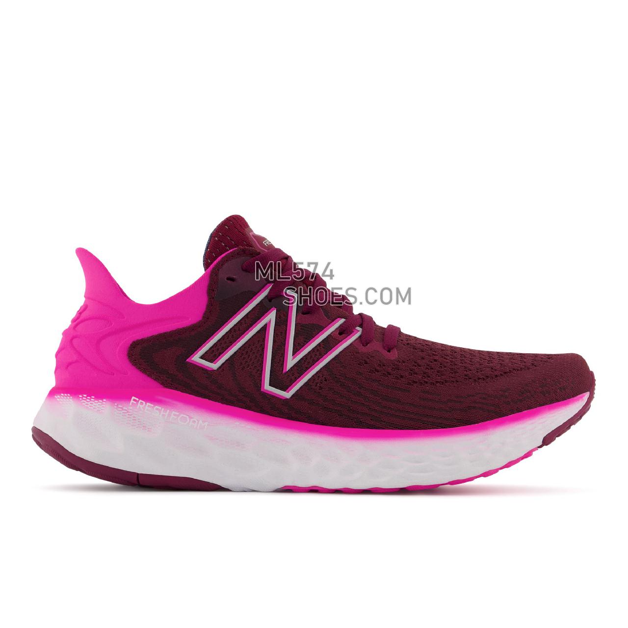 New Balance Fresh Foam 1080v11 - Women's Neutral Running - Garnet with Pink Glo - W1080G11