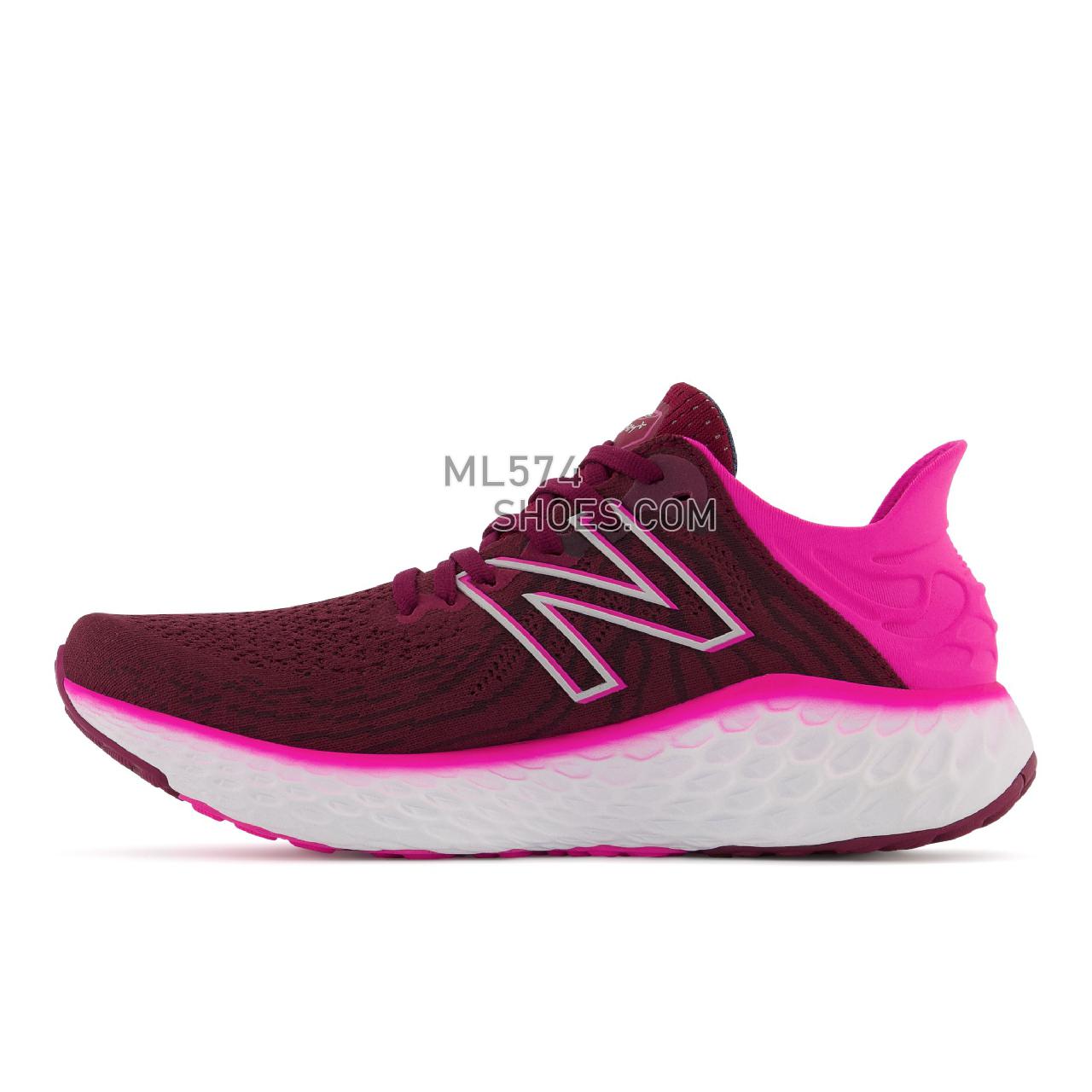 New Balance Fresh Foam 1080v11 - Women's Neutral Running - Garnet with Pink Glo - W1080G11