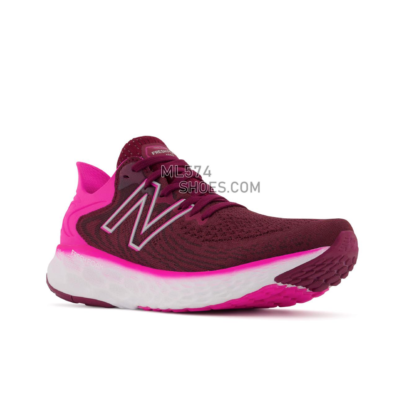 New Balance Fresh Foam 1080v11 - Women's Neutral Running - Garnet with Pink Glo - W1080G11
