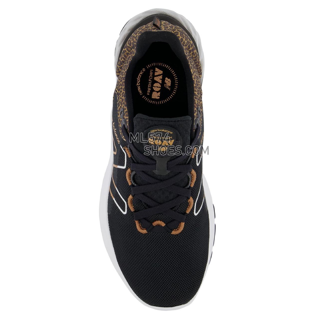 New Balance Fresh Foam Roav v2 - Women's Neutral Running - Black with White and Copper Metallic - WROAVBC2