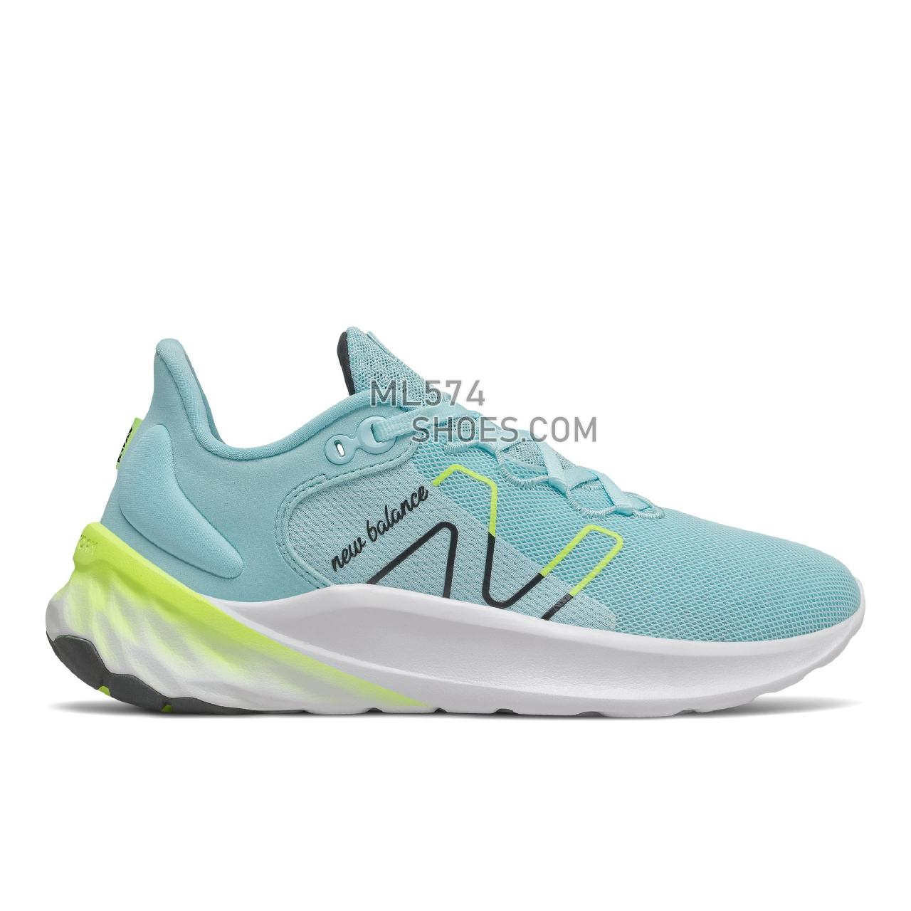 New Balance Fresh Foam Roav v2 - Women's Neutral Running - Blue Chill with White and Bleached Lime Glo - WROAVSB2