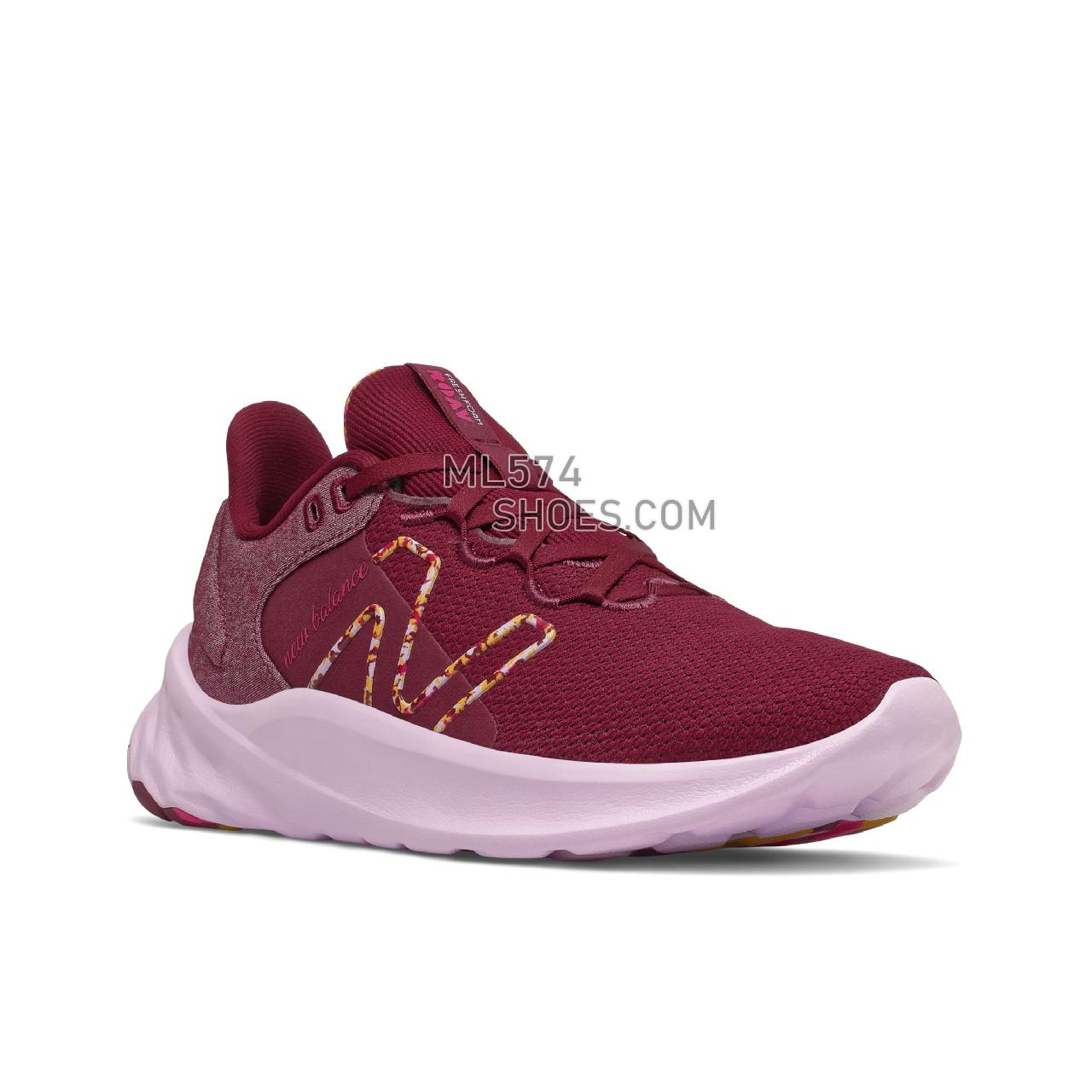 New Balance Fresh Foam Roav v2 - Women's Neutral Running - Garnet with Pink Glo - WROAVMR2