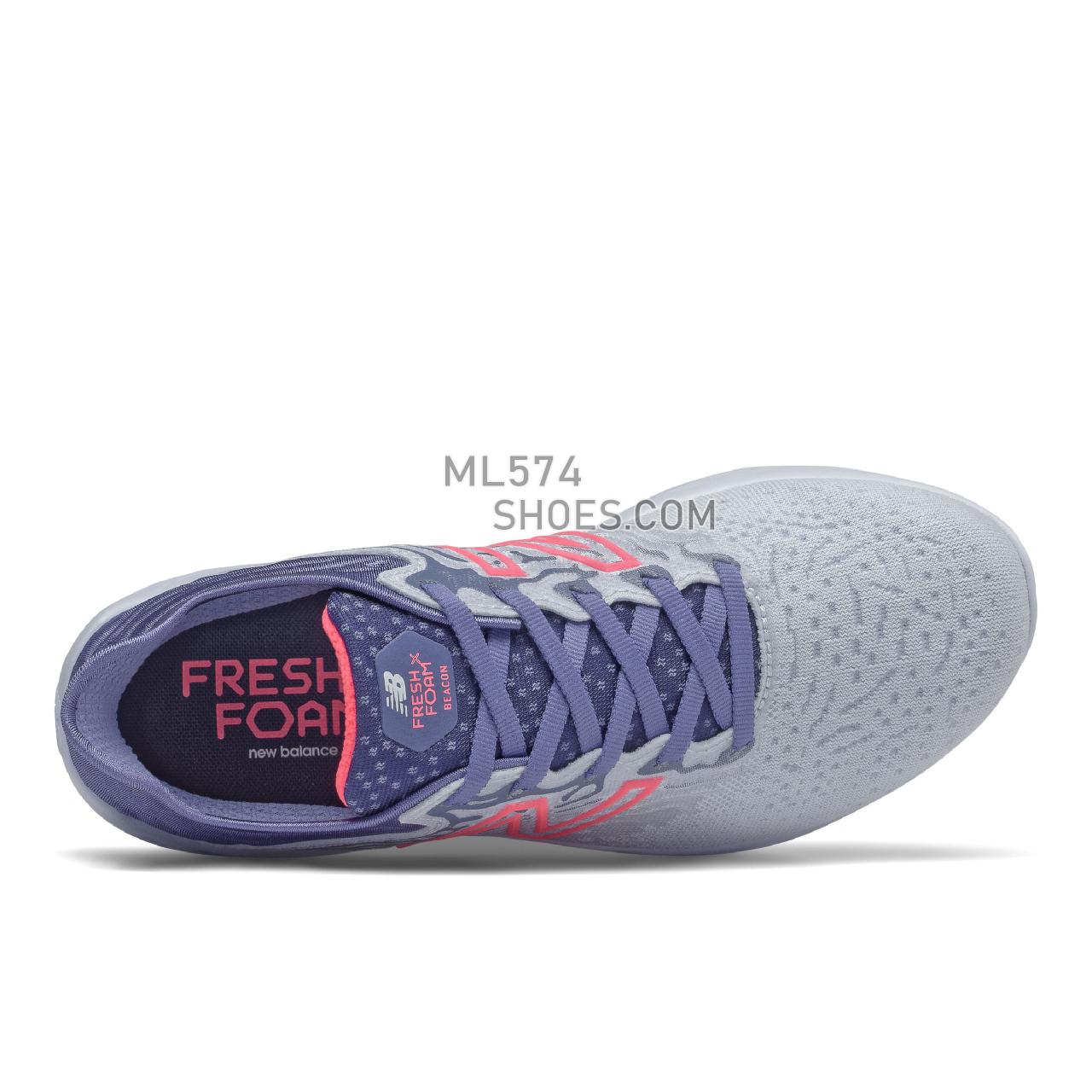 New Balance Fresh Foam Beacon v3 - Women's Neutral Running - Moon Dust with Magnetic Blue and Guava - WBECNBG3
