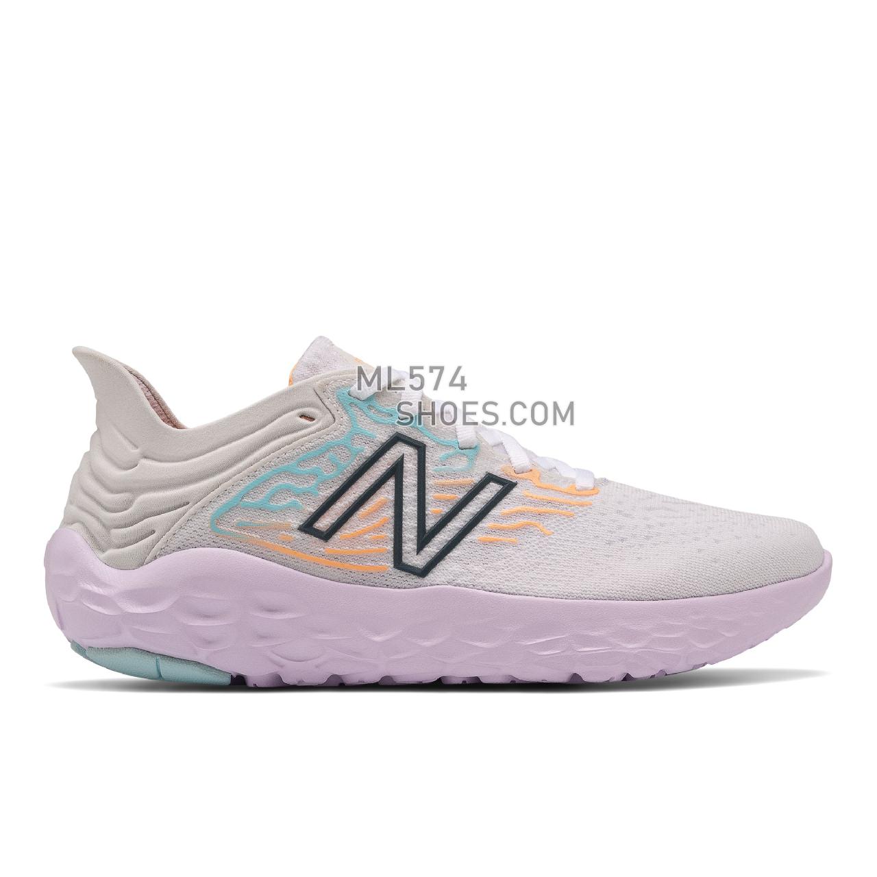 New Balance Fresh Foam Beacon v3 - Women's Neutral Running - White with Astral Glow - WBECNCW3