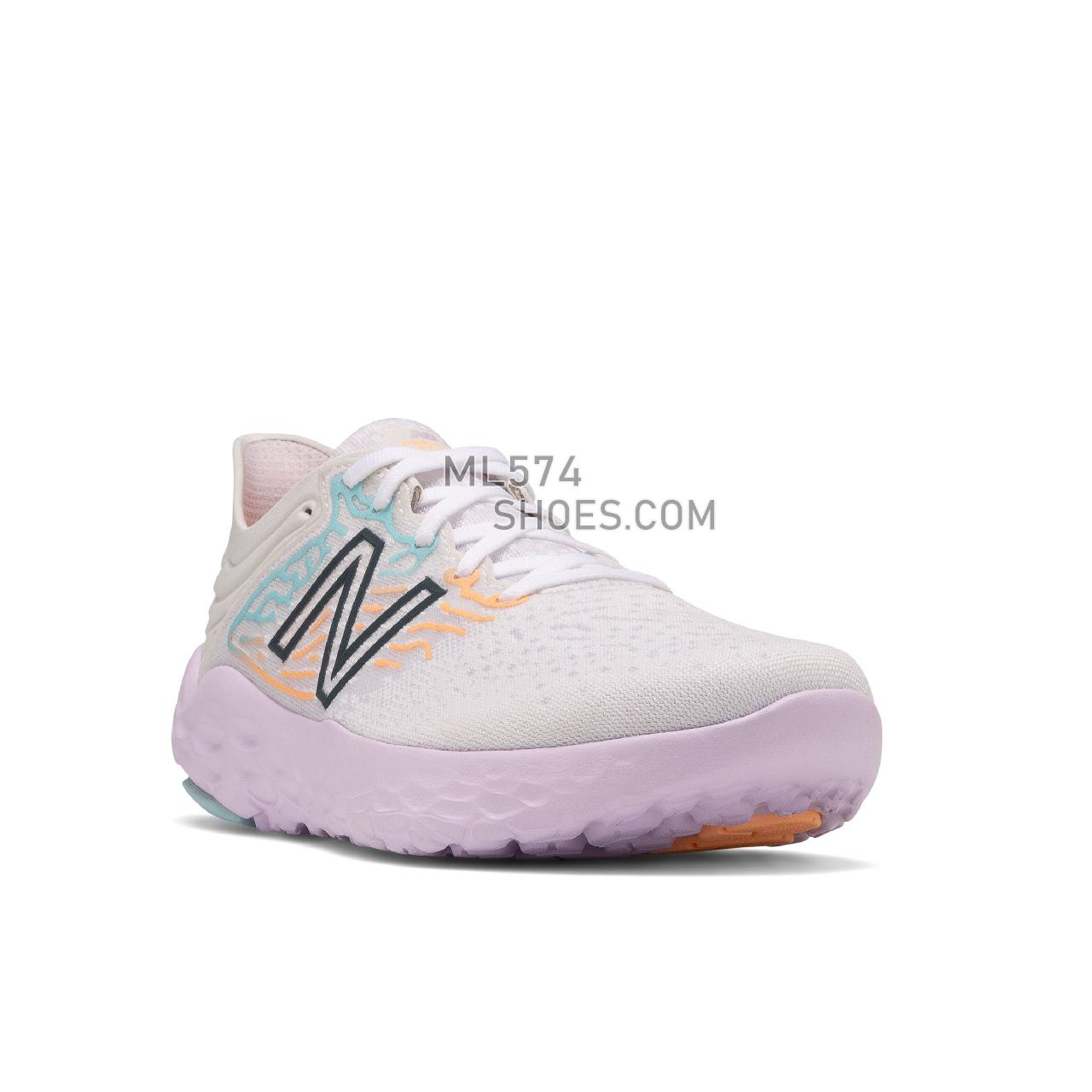 New Balance Fresh Foam Beacon v3 - Women's Neutral Running - White with Astral Glow - WBECNCW3