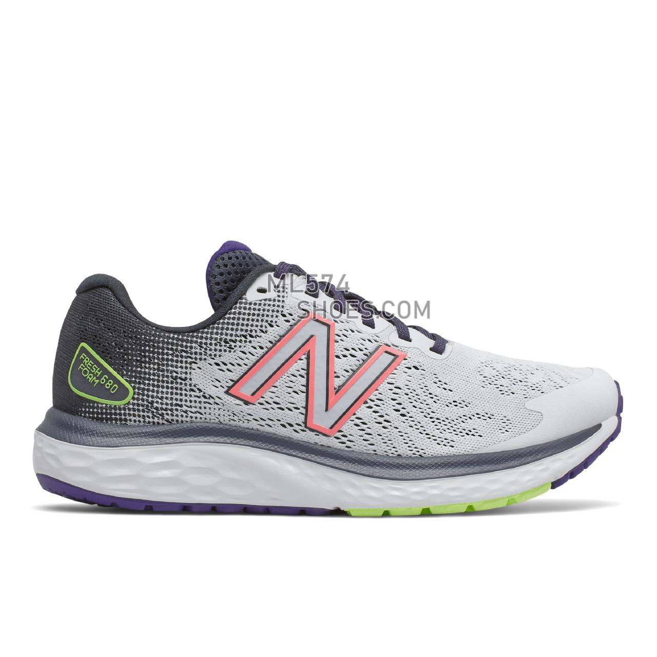 New Balance Fresh Foam 680v7 - Women's Neutral Running - Arctic fox with outer space and paradise pink - W680LW7