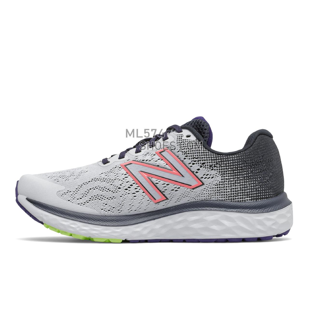 New Balance Fresh Foam 680v7 - Women's Neutral Running - Arctic fox with outer space and paradise pink - W680LW7