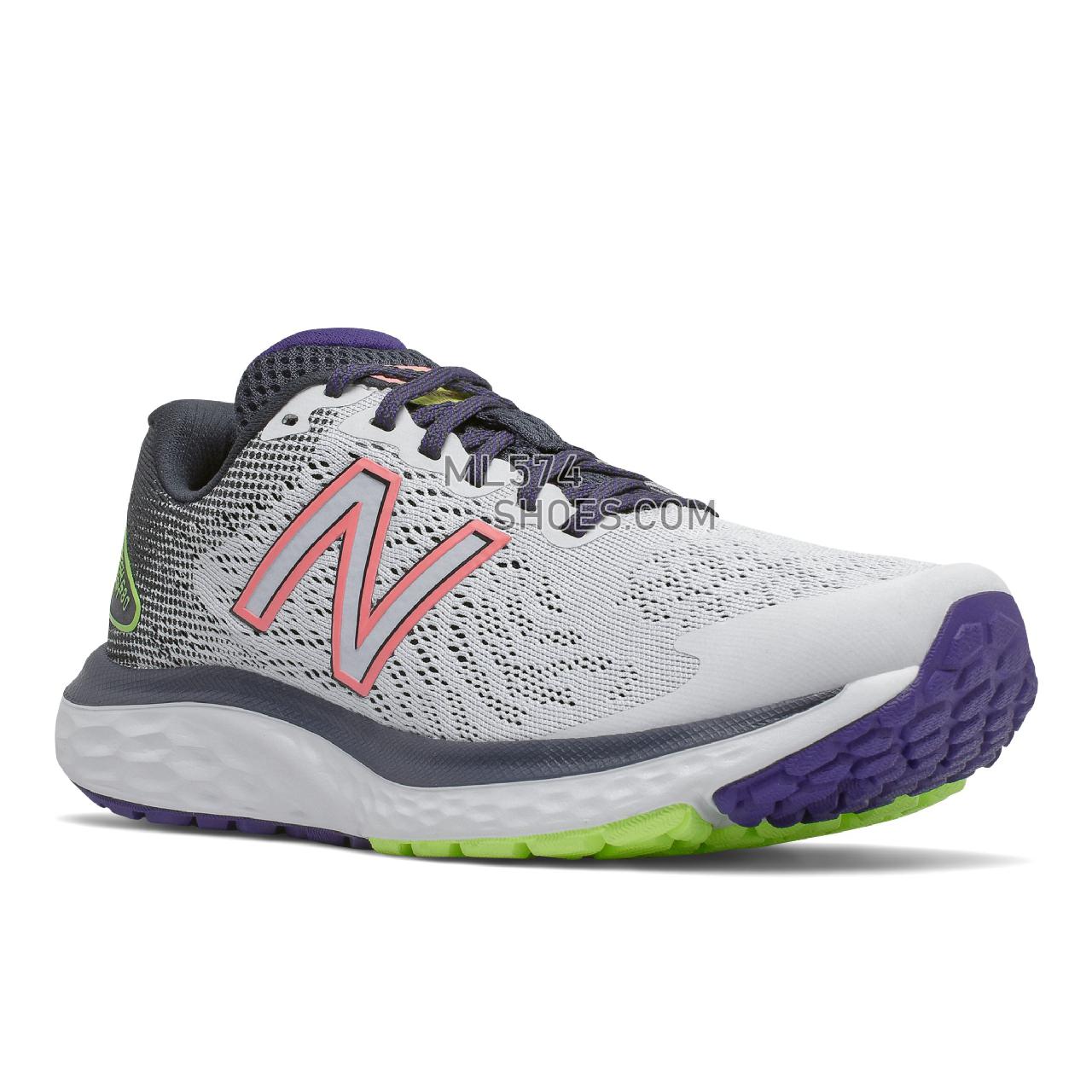 New Balance Fresh Foam 680v7 - Women's Neutral Running - Arctic fox with outer space and paradise pink - W680LW7