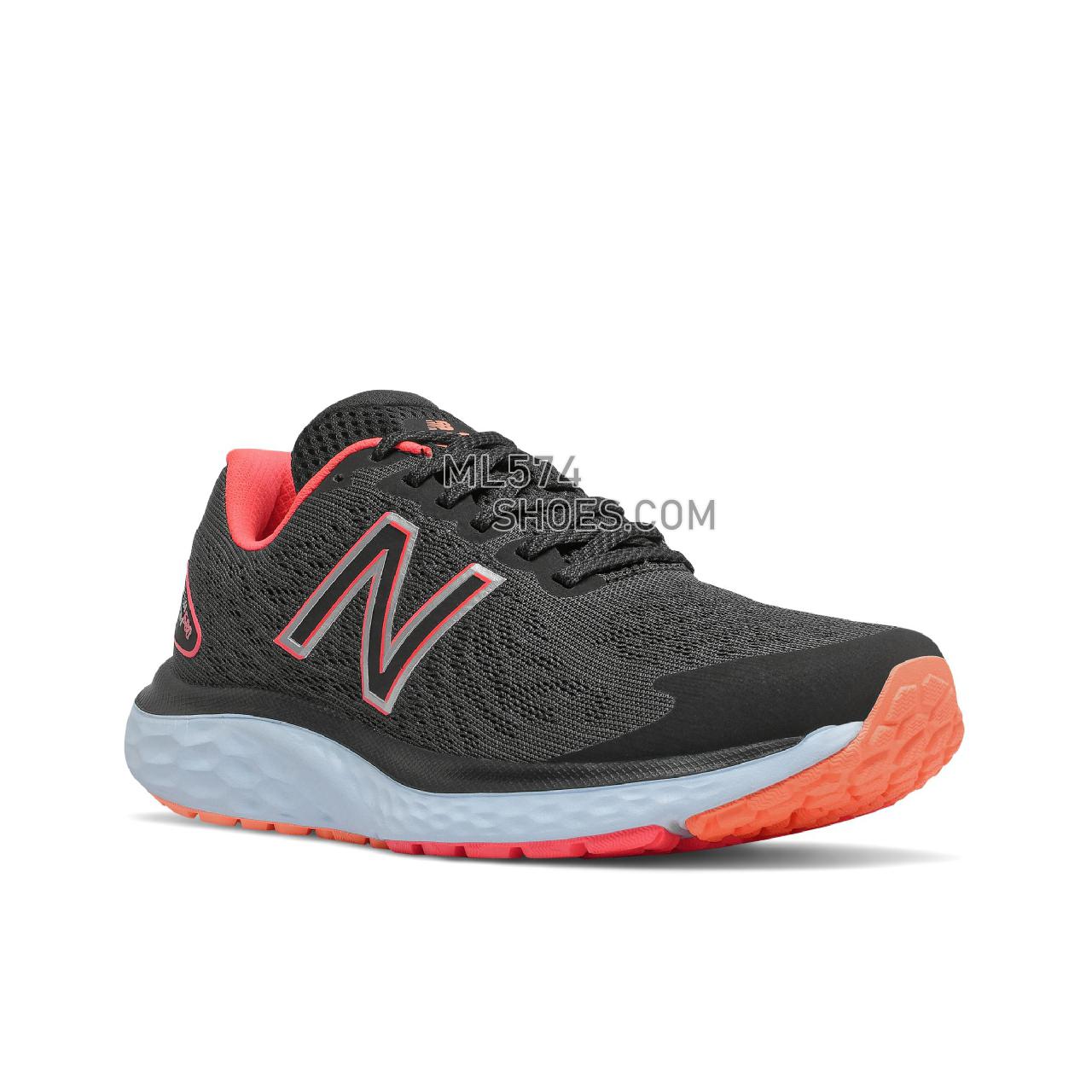 New Balance Fresh Foam 680v7 - Women's Neutral Running - Black with vivid coral and citrus punch - W680LF7