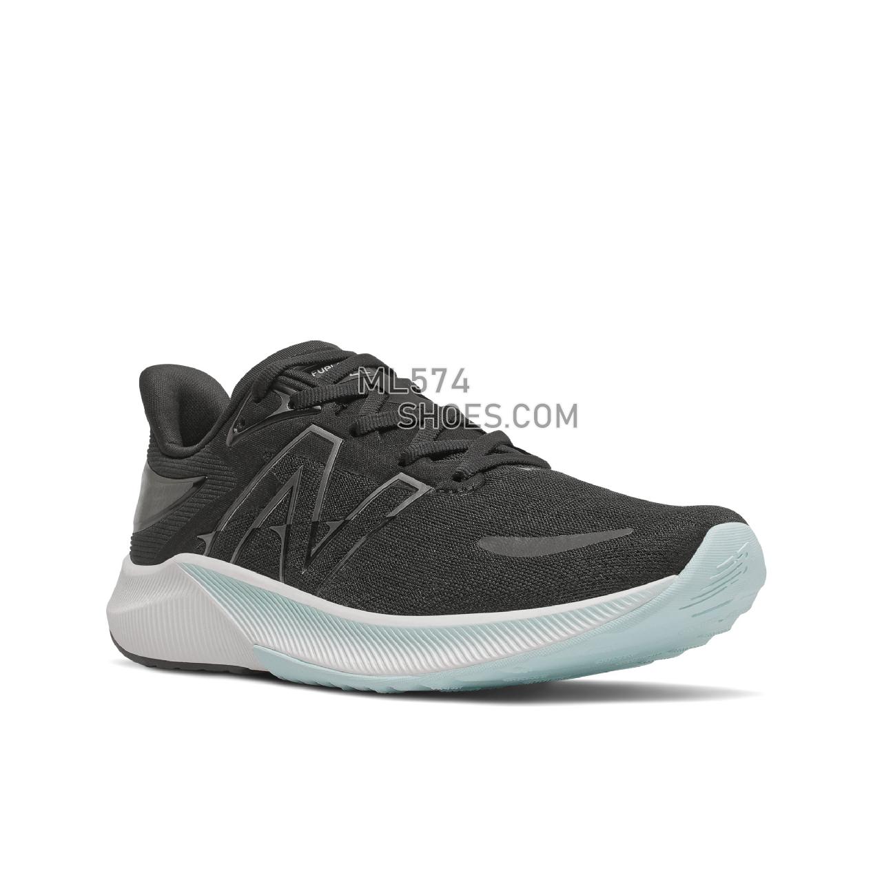 New Balance FuelCell Propel v3 - Women's Neutral Running - Black with Pale Blue Chill and White - WFCPRLK3