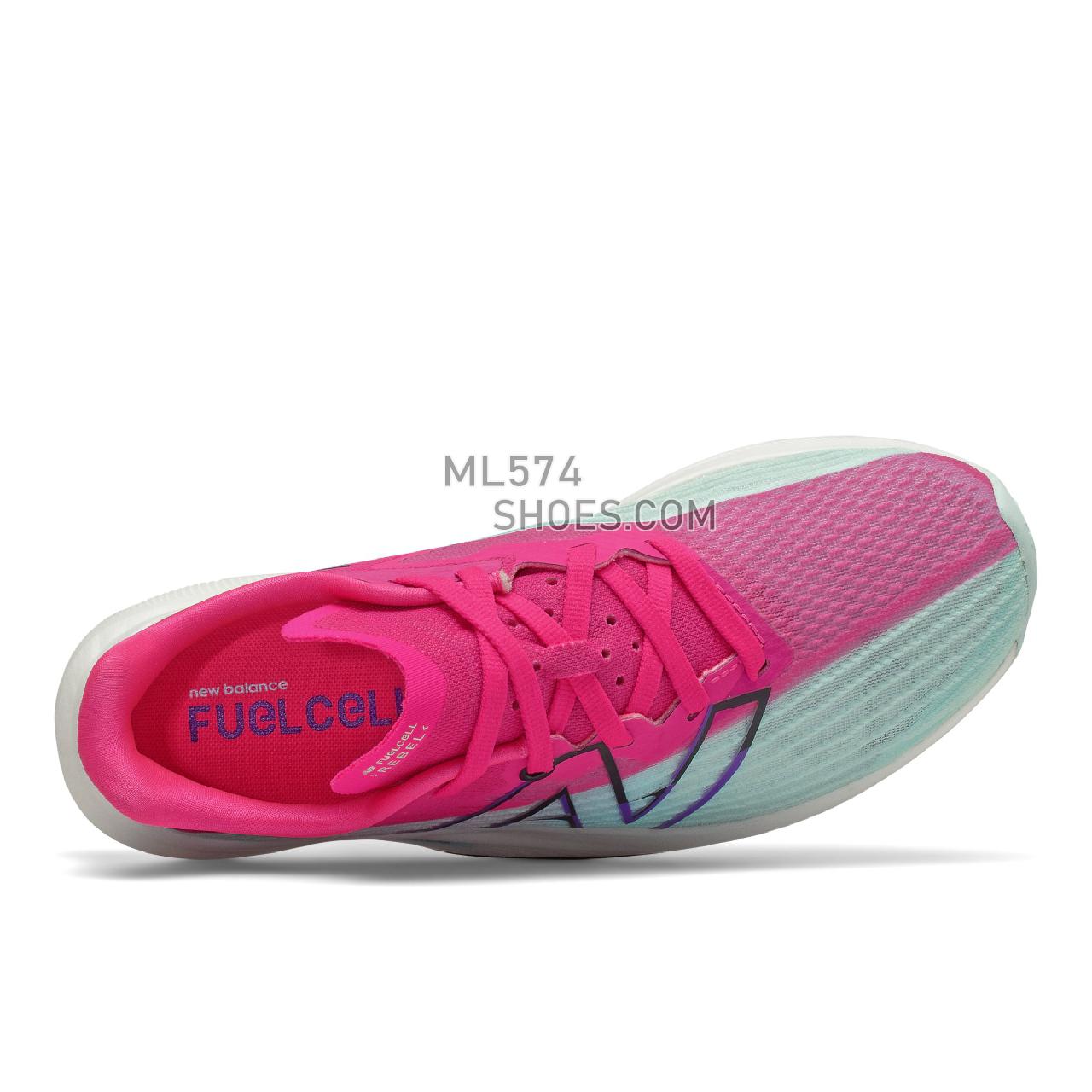 New Balance FuelCell Rebel v2 - Women's Neutral Running - Pale Blue Chill with Pink Glo - WFCXCP2