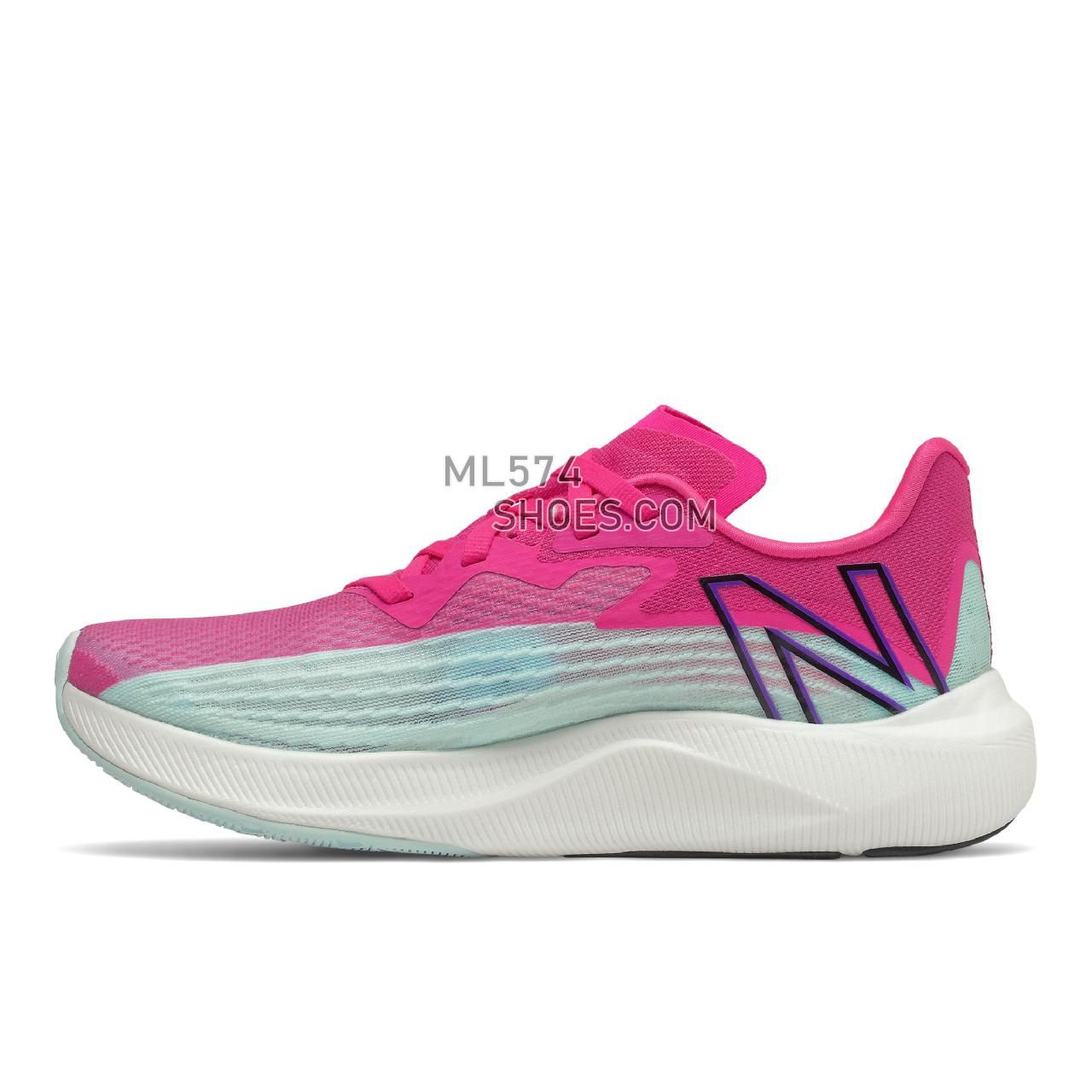 New Balance FuelCell Rebel v2 - Women's Neutral Running - Pale Blue Chill with Pink Glo - WFCXCP2