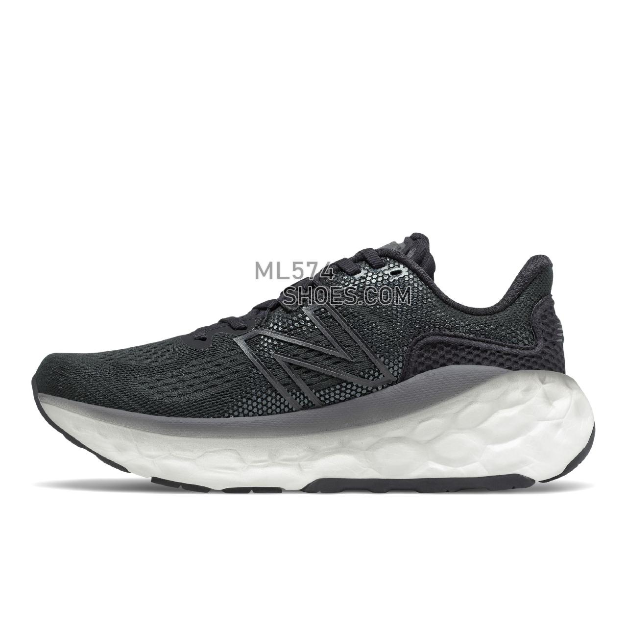 New Balance Fresh Foam More v3 - Women's Neutral Running - Black with Magnet and Black Metallic - WMORLK3