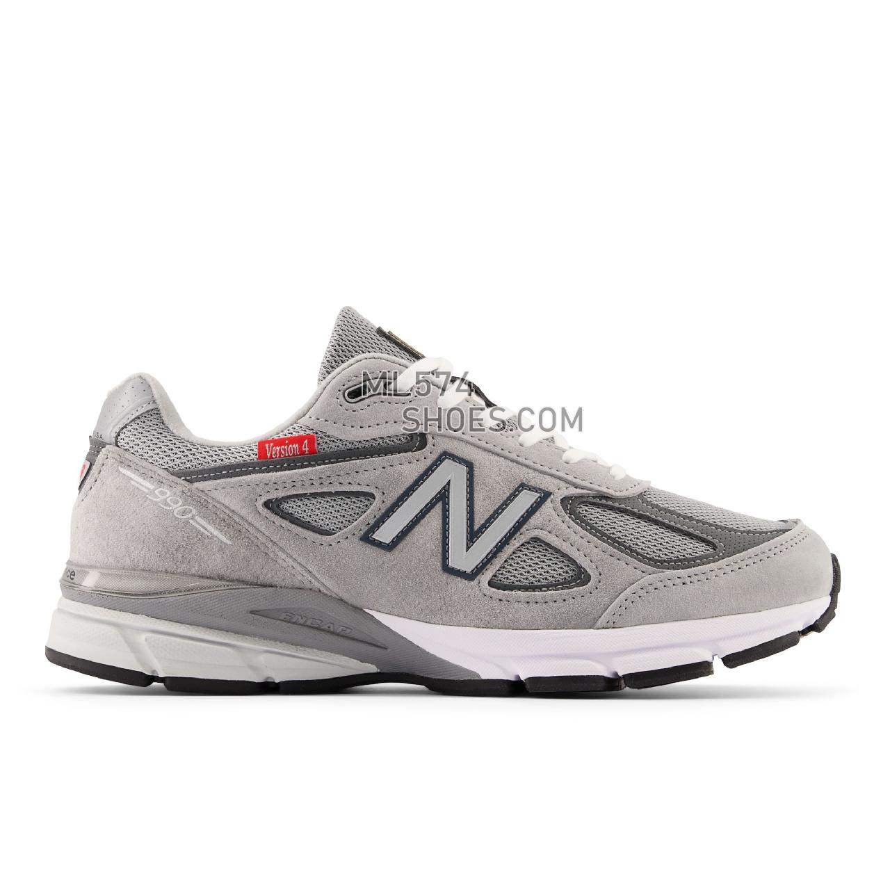 New Balance Made in US 990v4 - Unisex Men's Women's Neutral Running - Grey with Red - M990VS4