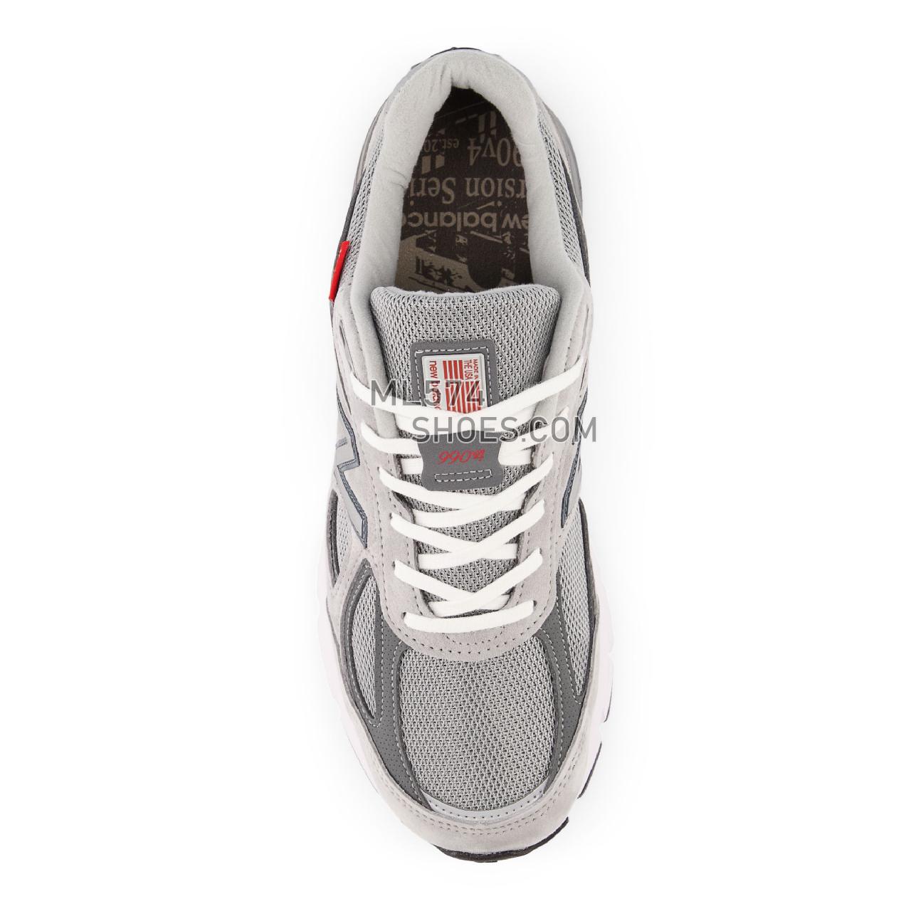 New Balance Made in US 990v4 - Unisex Men's Women's Neutral Running - Grey with Red - M990VS4