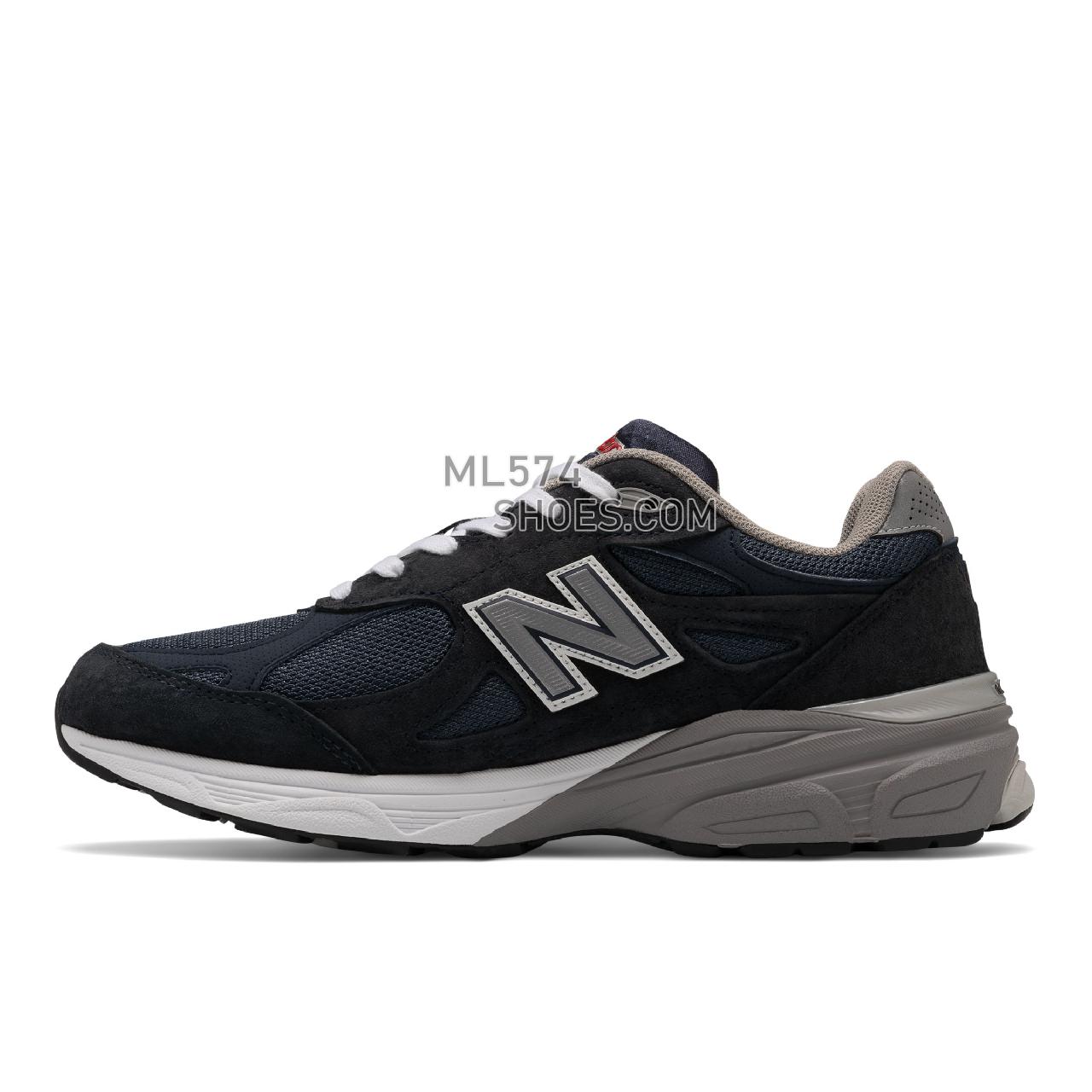 New Balance Made in USA 990v3 - Men's Made in USA And UK Sneakers - Navy with White - M990NB3