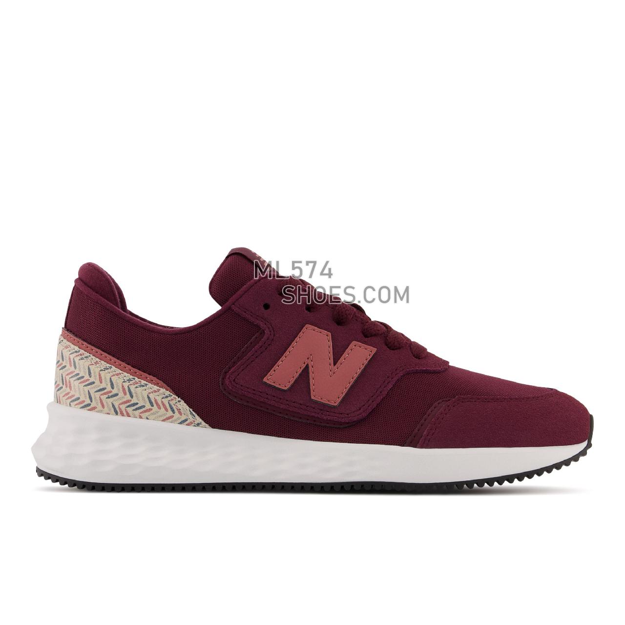 New Balance Fresh Foam X70 - Women's Sport Style Sneakers - Nb Burgundy with Washed Henna and White - WSX70BH1
