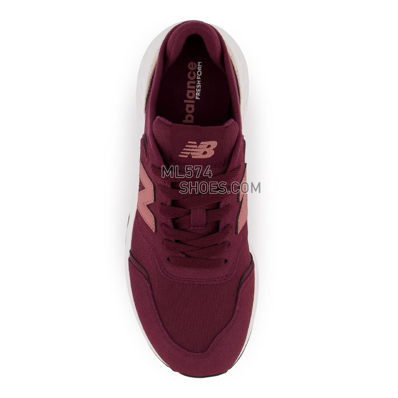 New Balance Fresh Foam X70 - Women's Sport Style Sneakers - Nb Burgundy with Washed Henna and White - WSX70BH1