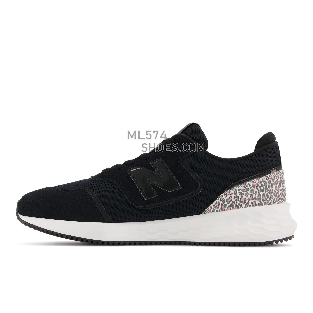 New Balance Fresh Foam X70 - Women's Sport Style Sneakers - Black with Vivid Coral and White - WSX70BL1