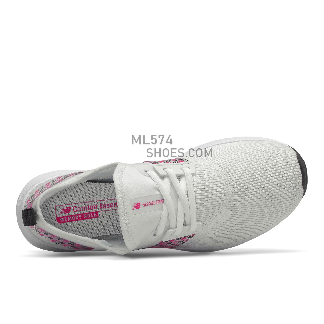 New Balance NB Nergize Sport - Women's Sport Style Sneakers - Nb White with Pink Glo - WNRGSPN1