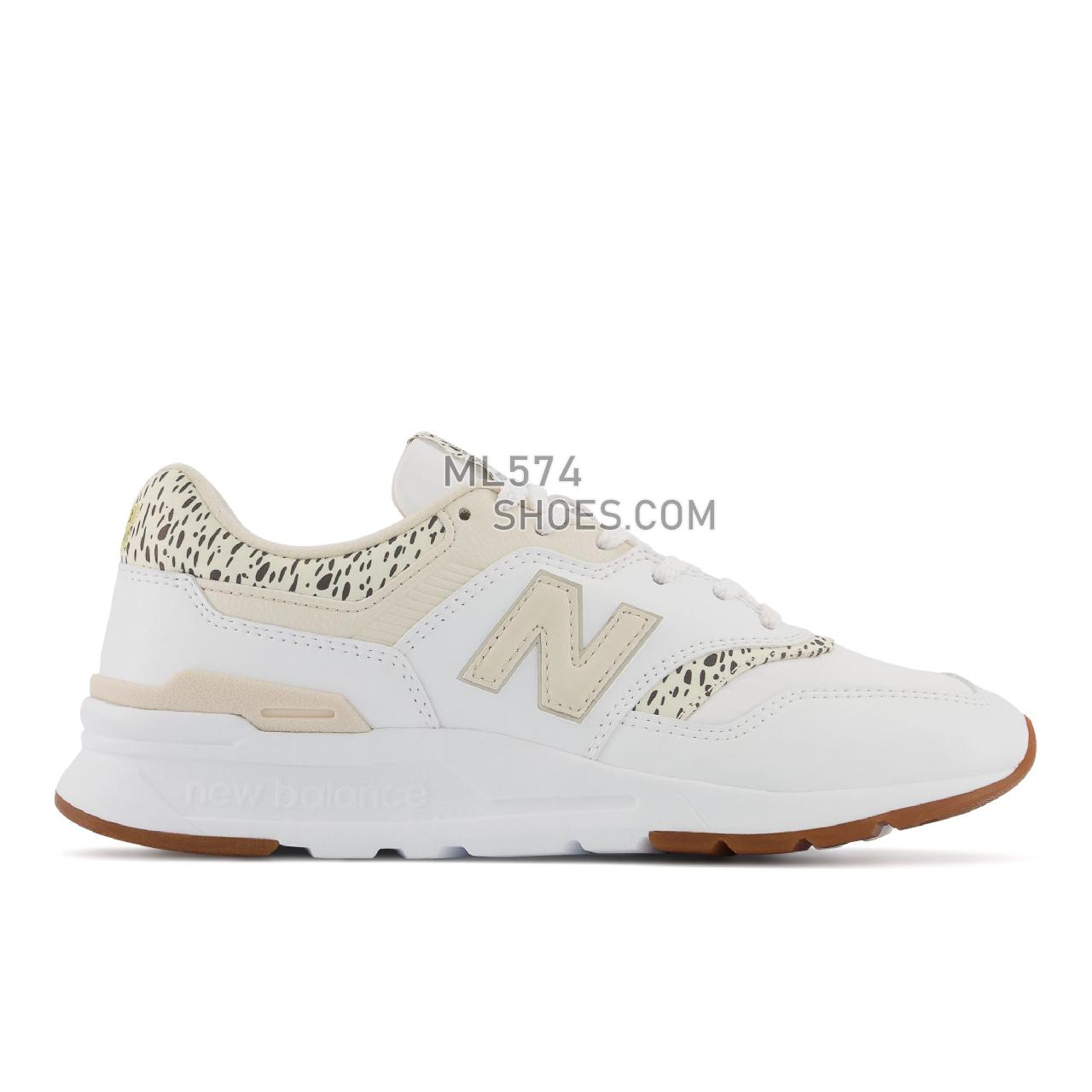New Balance 997H - Women's Classic Sneakers - White with Calm Taupe - CW997HPI