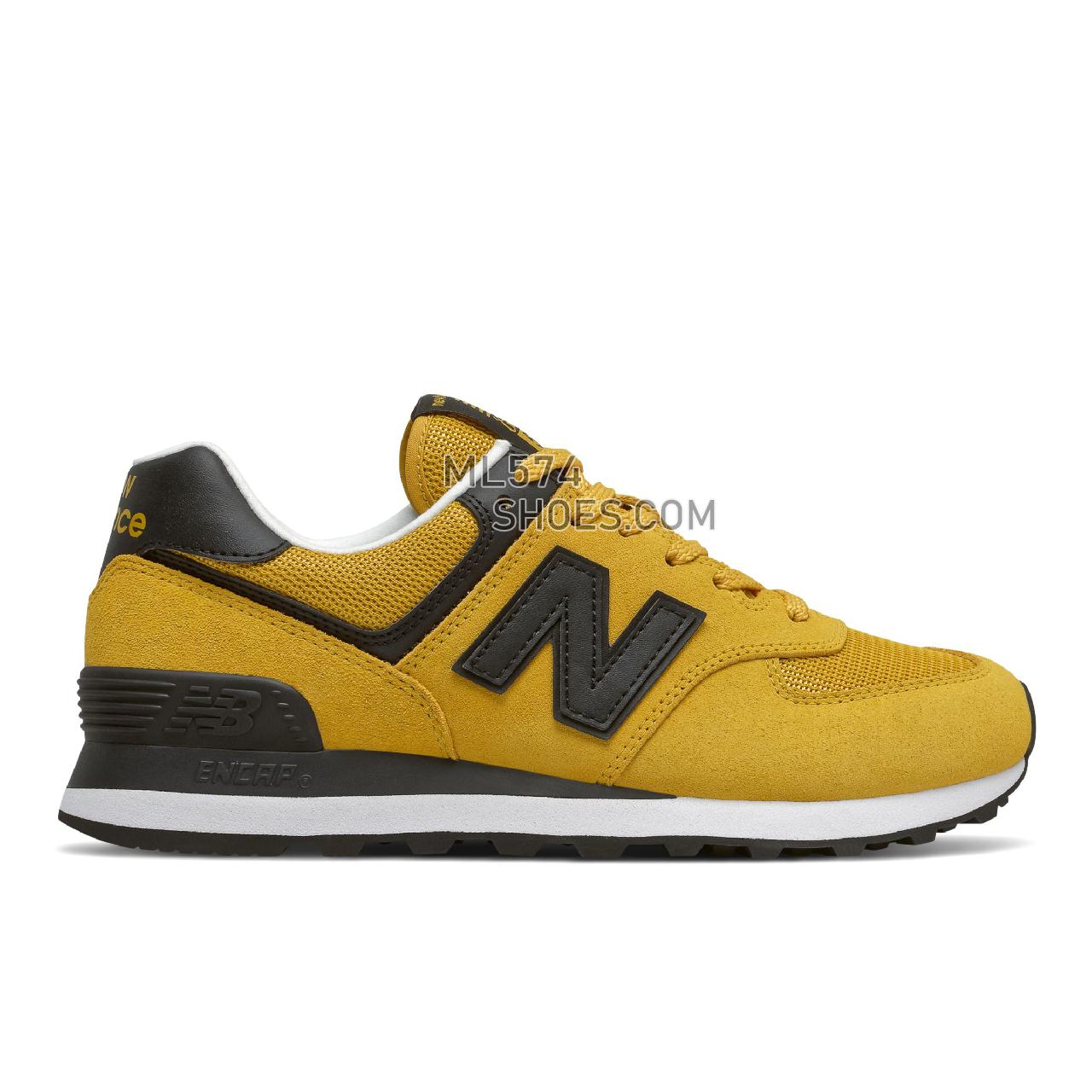 New Balance 574 - Women's Classic Sneakers - Harvest Gold with Black - WL574MC2
