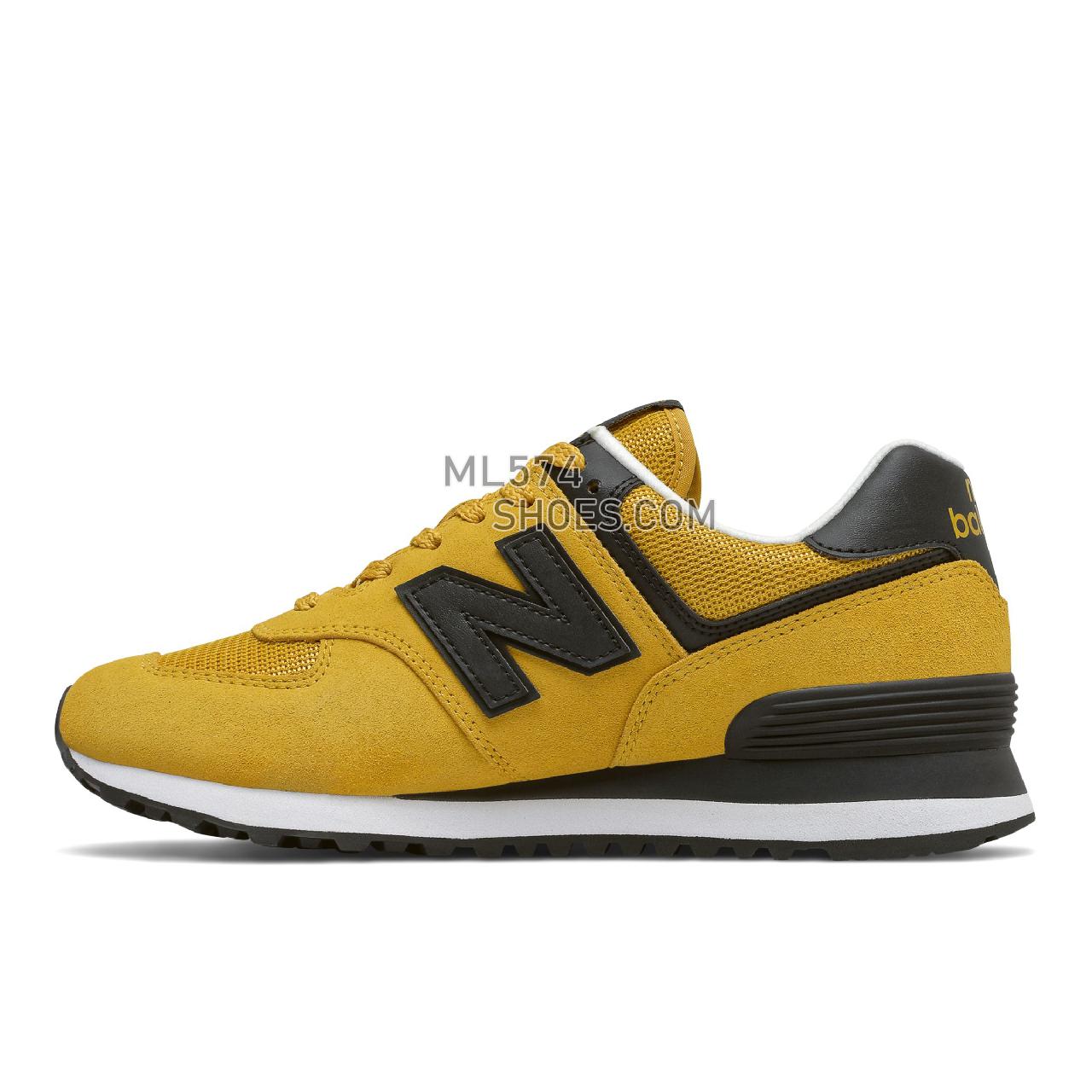 New Balance 574 - Women's Classic Sneakers - Harvest Gold with Black - WL574MC2