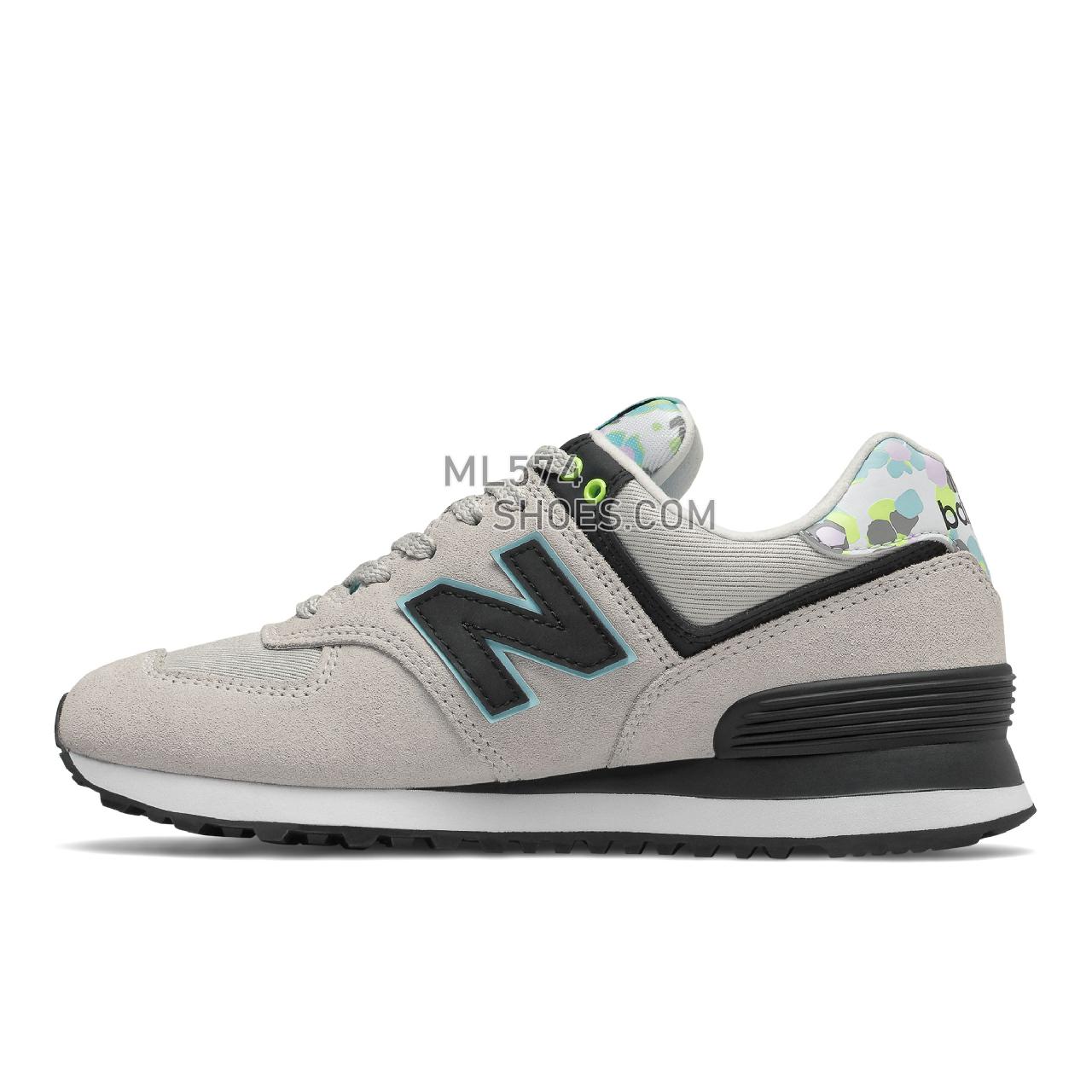 New Balance 574 - Women's Classic Sneakers - Rain Cloud with Blue - WL574WO2