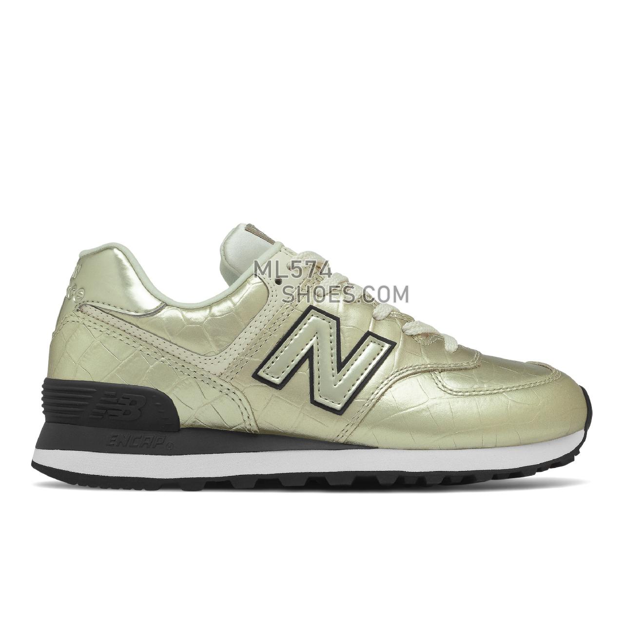 New Balance 574 - Women's Classic Sneakers - Gold with Black - WL574PI2