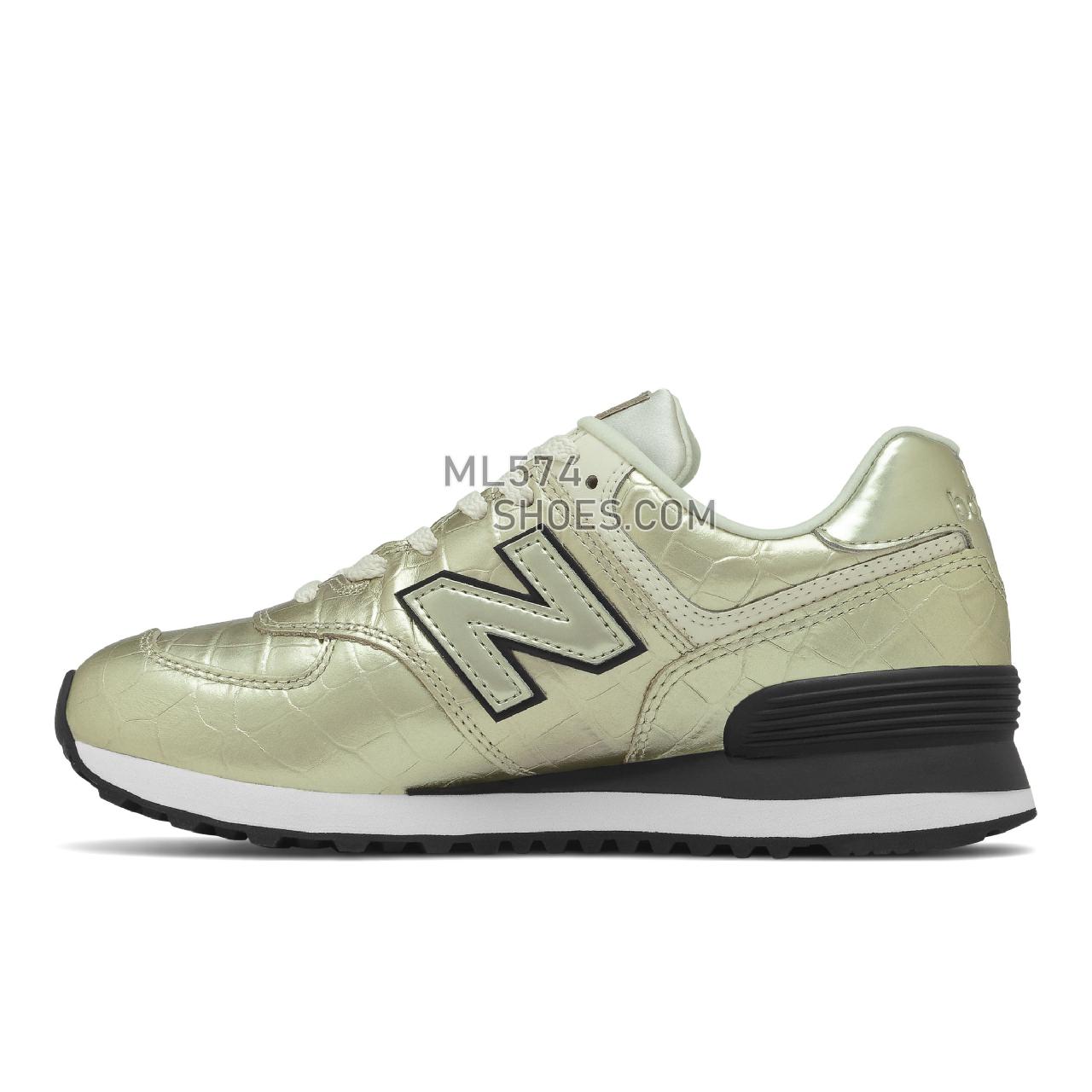 New Balance 574 - Women's Classic Sneakers - Gold with Black - WL574PI2